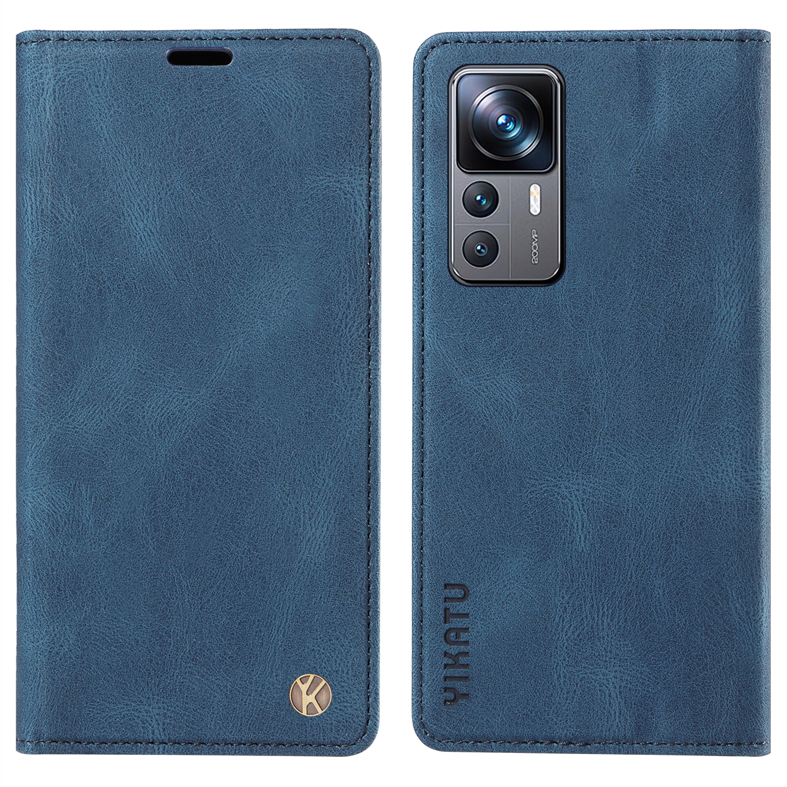 

Yikatu YK-004 Für Xiaomi 12t 5G / 12t Pro 5g / Redmi K50 Ultra Lederabdeckung Gut Geschützte Haut-touch-ständer Shell Wallet-telefonhülle - Blau, Xiaomi 12T 5G