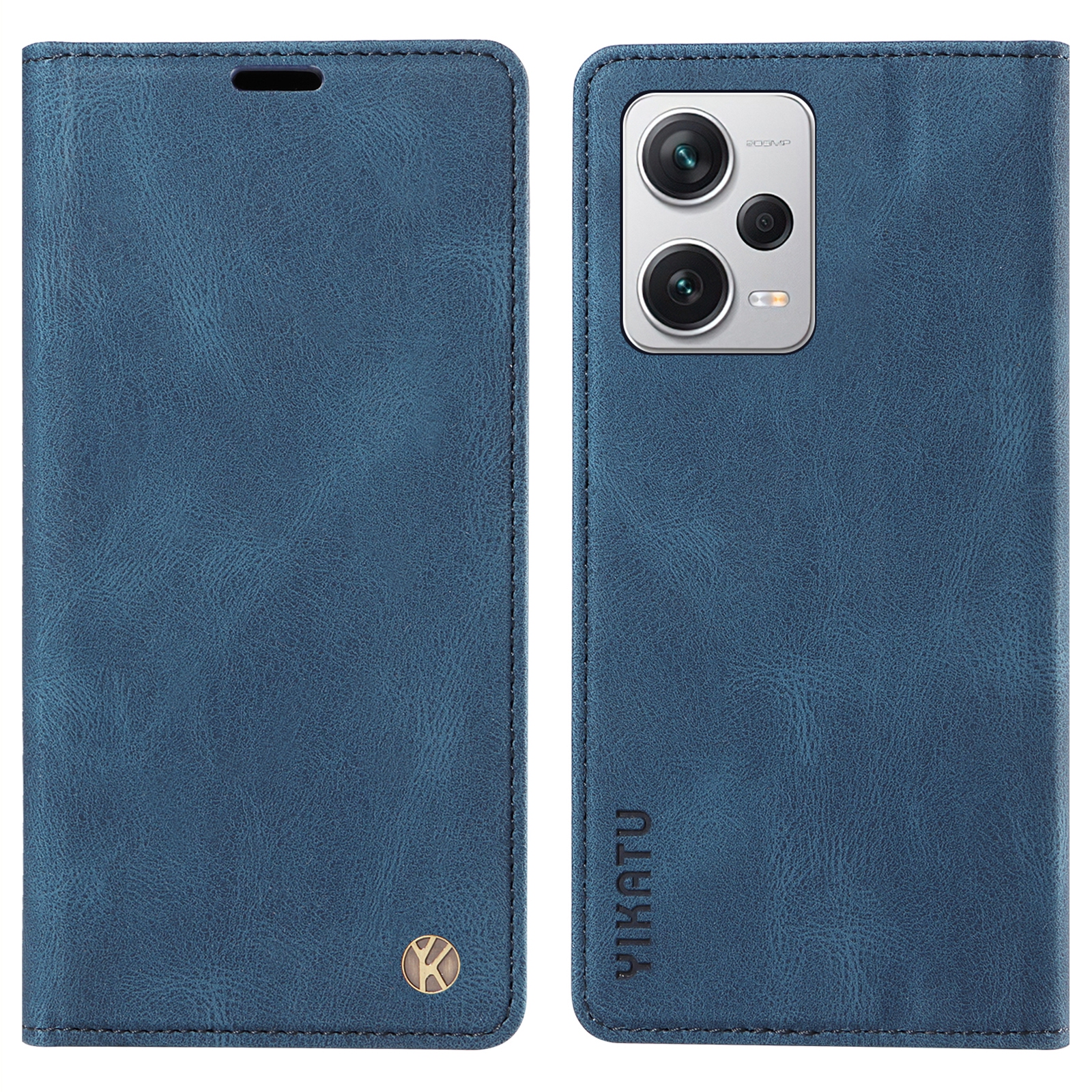 

Yikatu YK-004 Für Xiaomi Redmi Note 12 Pro 5G PU Leder Brieftasche Telefonhülle Drop-proof-ständer Cover - Blau, Xiaomi Redmi Note 12 Pro 5G