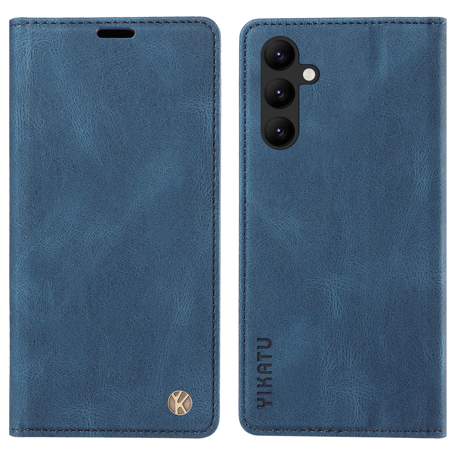 

Yikatu YK-004 Wallet Stand Cover Für Samsung Galaxy A24 4g, Magnetische Auto-absorb-leder-telefonhülle - Blau, Galaxy A24 4G