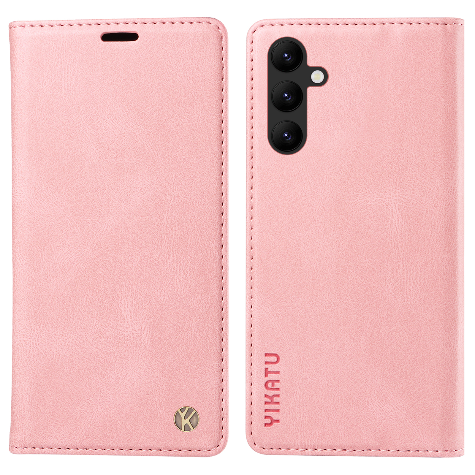 

Yikatu YK-004 Wallet Stand Cover Für Samsung Galaxy A24 4g, Magnetische Auto-absorb-leder-telefonhülle - Rosa, Galaxy A24 4G