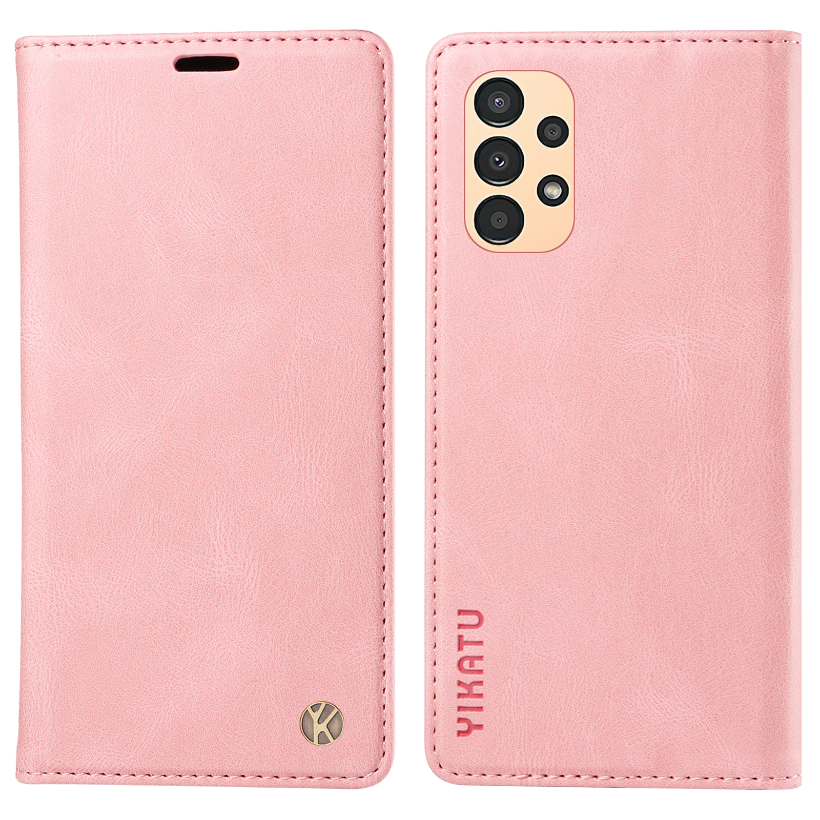 

Yikatu YK-004 Standabdeckung Für Samsung Galaxy A73 5g, Magnetische Auto-absorb-leder-handy-brieftasche. - Rosa, Samsung Galaxy A73 5G