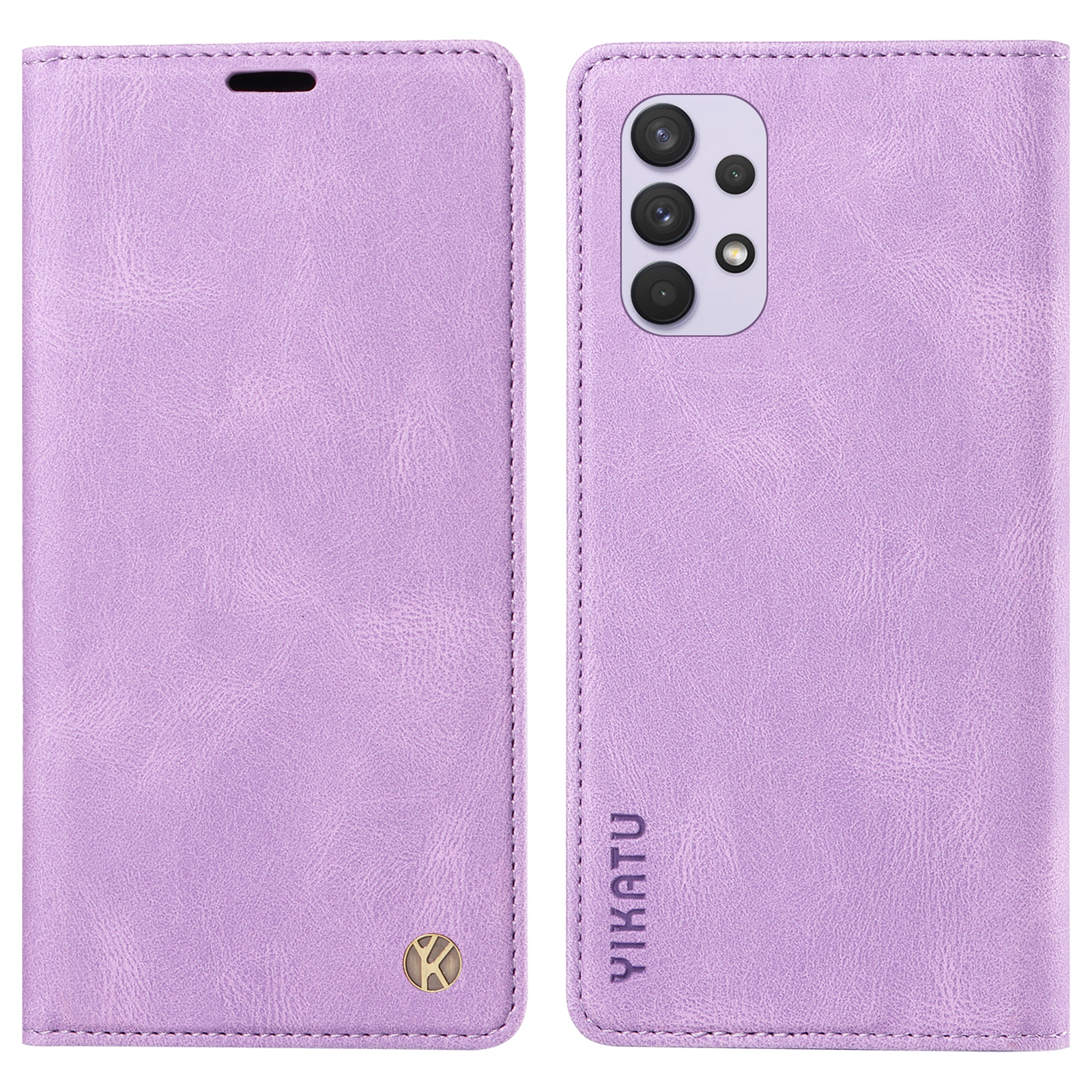 

Yikatu YK-004 Für Samsung Galaxy A32 4G (eu-version) Magnetische Schließabschluss PU Leder Brieftaschenabdeckung Telefonständer Gehäuse - Lila, Samsung Galaxy A32 4G (EU Version)
