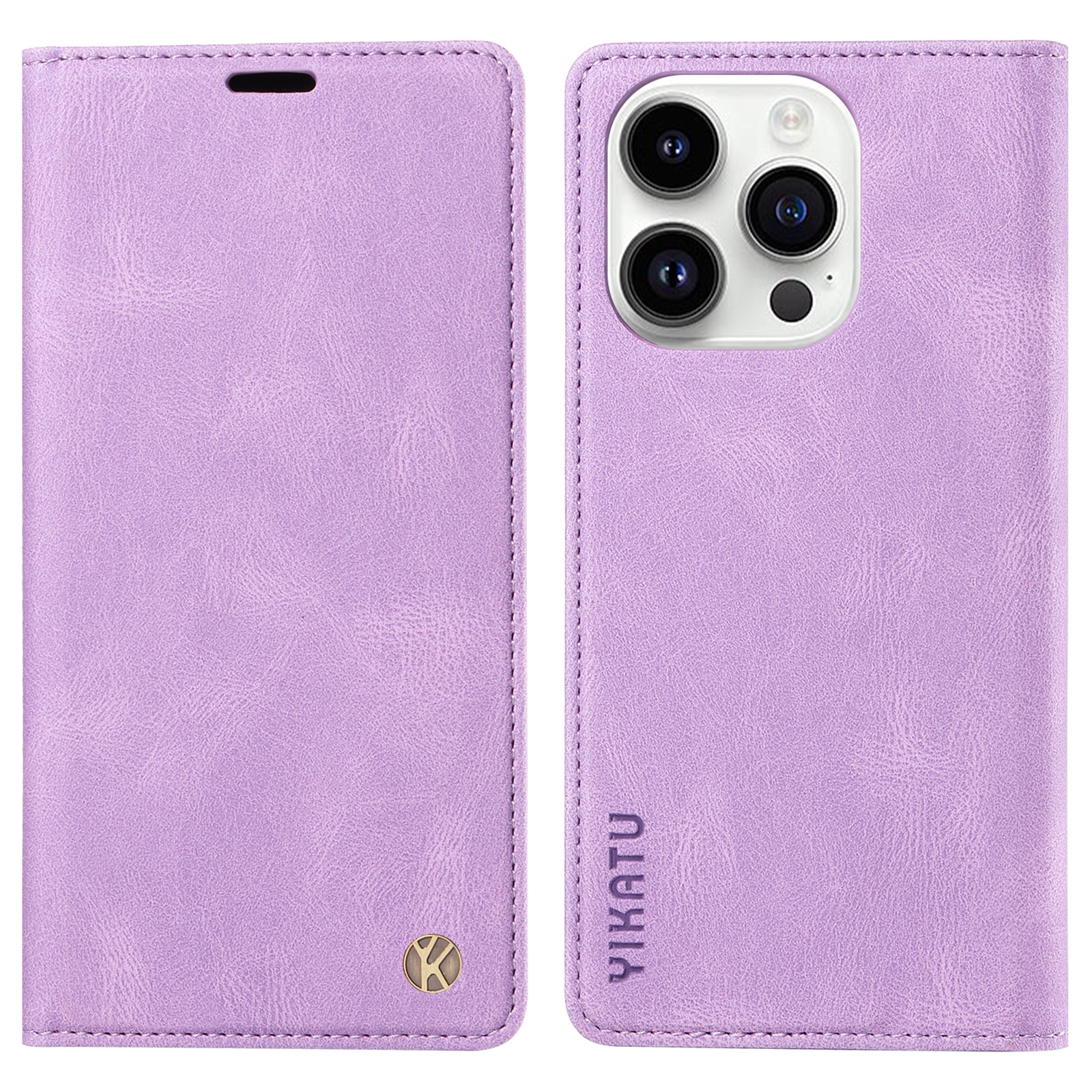 

Yikatu YK-004 Für Iphone 15 Pro Max Skin-touch Pu-lederschalen-brieftasche Telefonabdeckung - Lila, iPhone 15 Pro Max