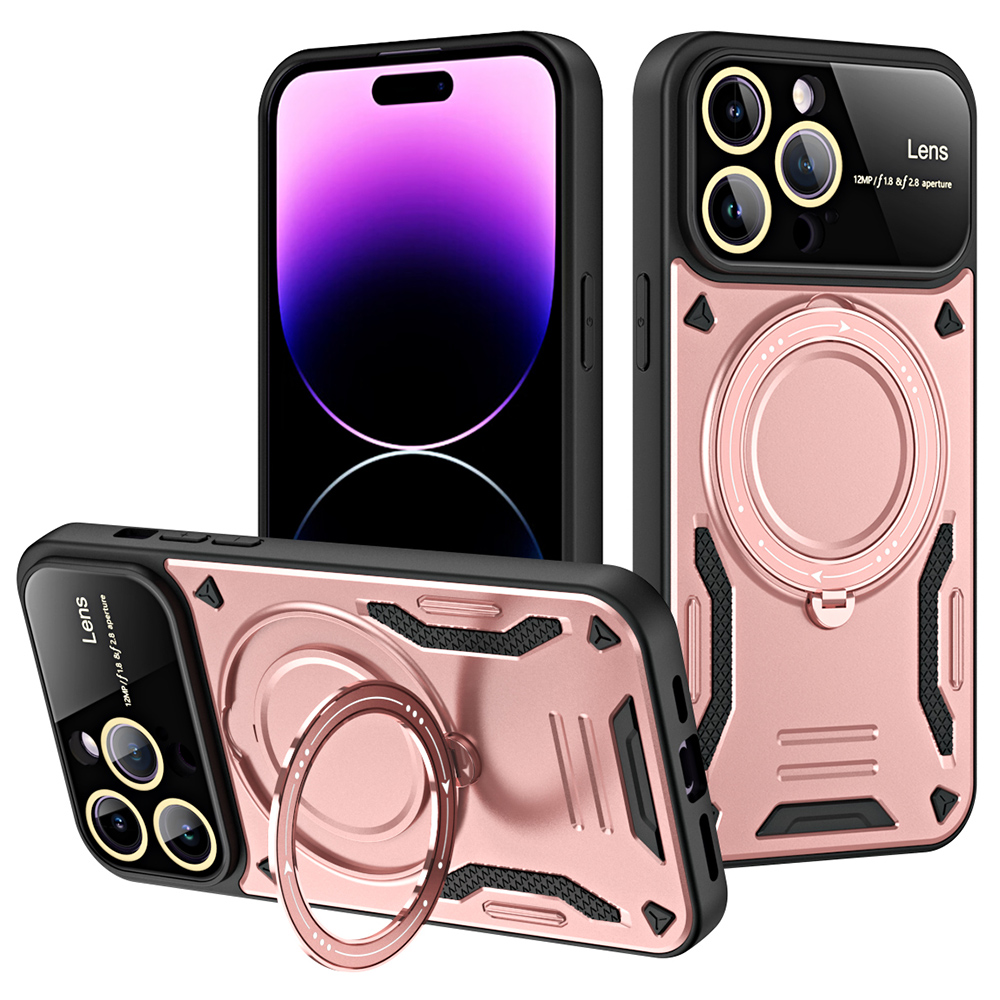 

PC+TPU -telefonhülle Für Iphone 12 Pro Rotierende Kickstand Cover Kompatibel Mit Magsafe - Roségold, iPhone 14 Pro