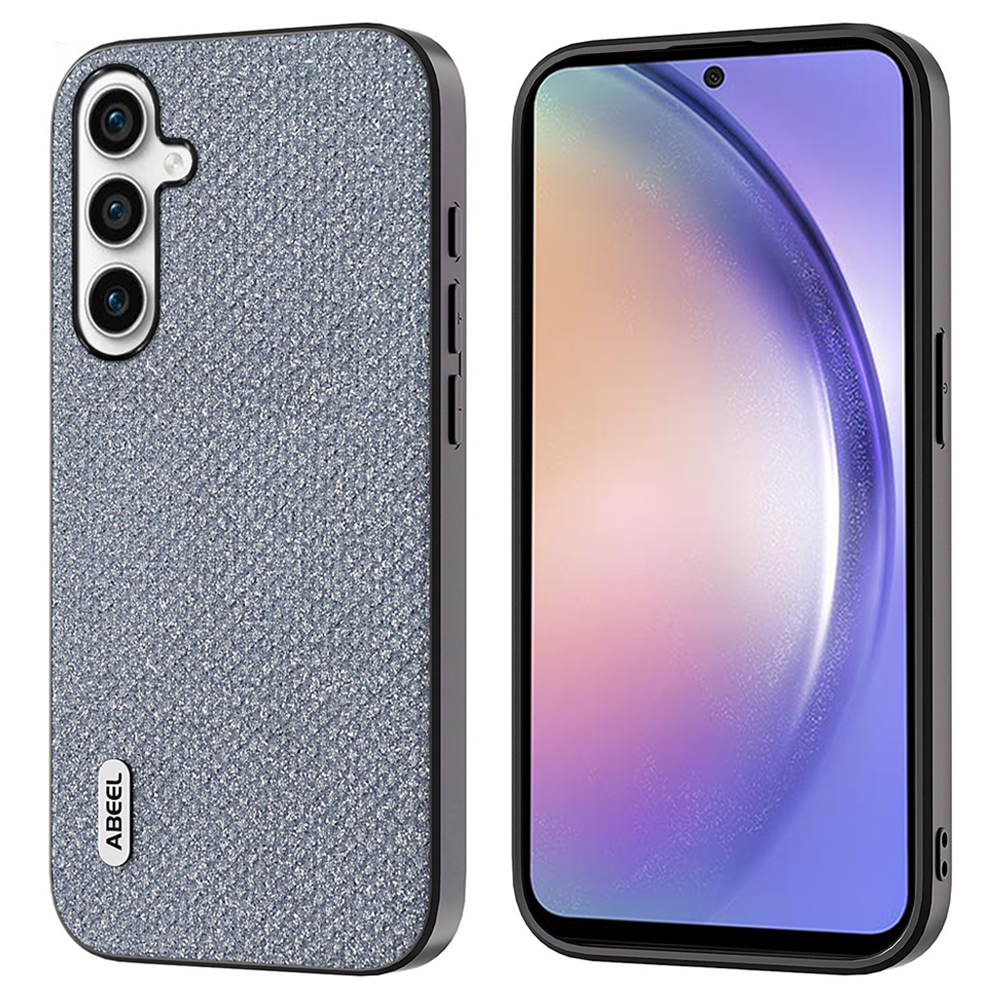 

ABEEL Für Samsung Galaxy A54 5G Back Hülle Strass Textur PU Leder+pc+tpu Bling Telefonabdeckung - Grau, Galaxy A54 5G