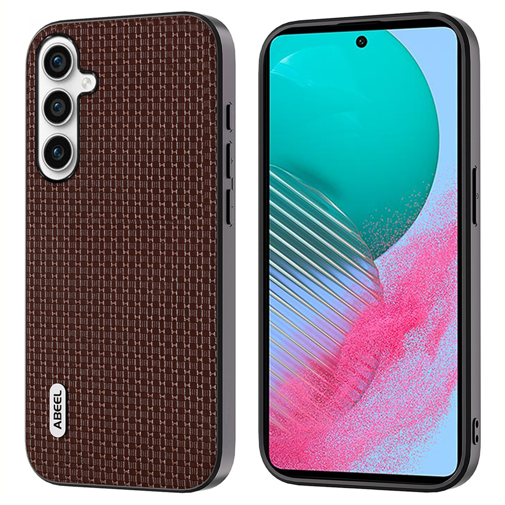 

Abel Für Samsung Galaxy M54 5G / F54 5G Protective Case Cowdelflügelleder -pc+tpu -telefonabdeckung - Kaffee, Galaxy M54 5G