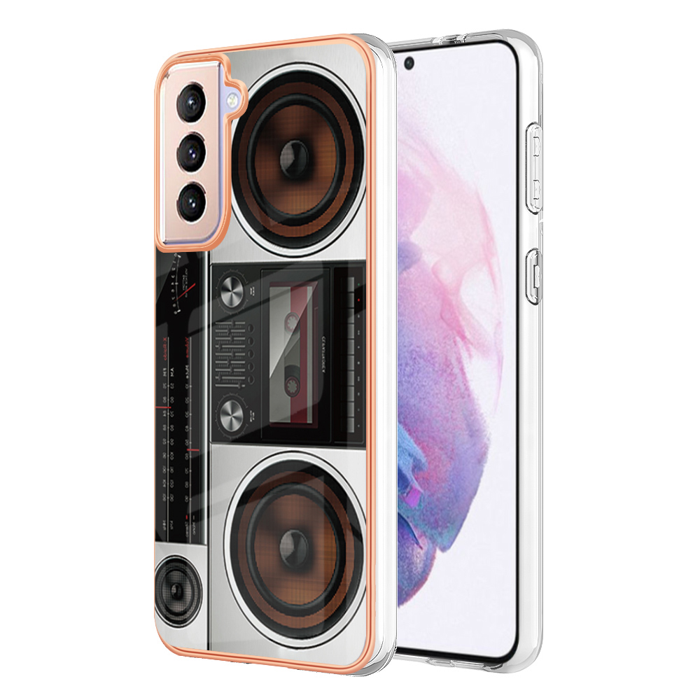 

YB IMD Series-19-stil D 2,0 mm Tpu-hülle Für Samsung Galaxy S21 fe 5g, Imd-muster Elektroplierend Anti-drop-telefonabdeckung - Radio, Galaxy S21 FE 5G