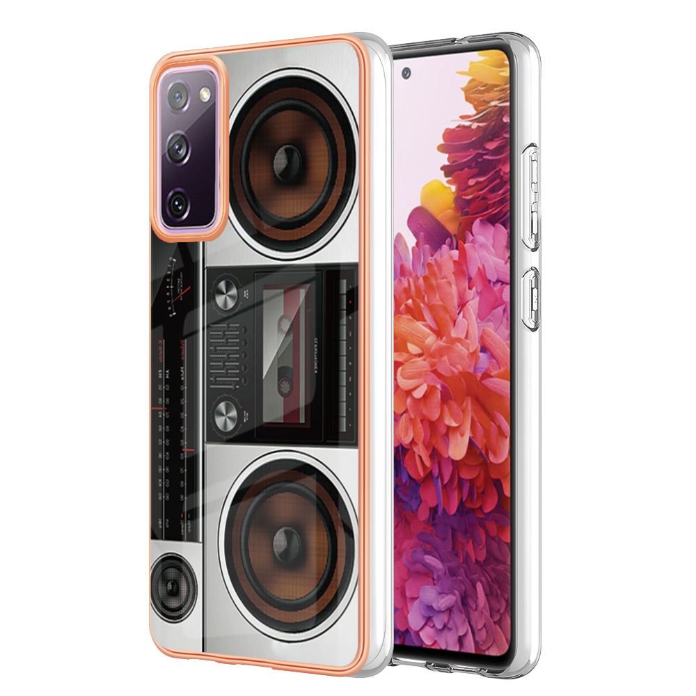 

YB IMD Series-19-stil D Für Samsung Galaxy S20 fe 5g / S20 fe / S20 fe 2022 / S20 Lite Phone Case 2,0 mm TPU IMD -muster Rückdeckabdeckung - Radio, Galaxy S20 FE 5G