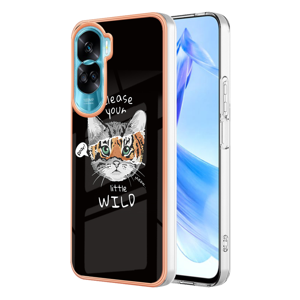 

YB IMD Series-19-stil D Für Honor 90 Lite 5G Anti-kratzer-elektroplating 2,0 mm Tpu-telefonhülle Imd-musterabdeckung - Katze / Tiger, Honor 90 Lite 5G