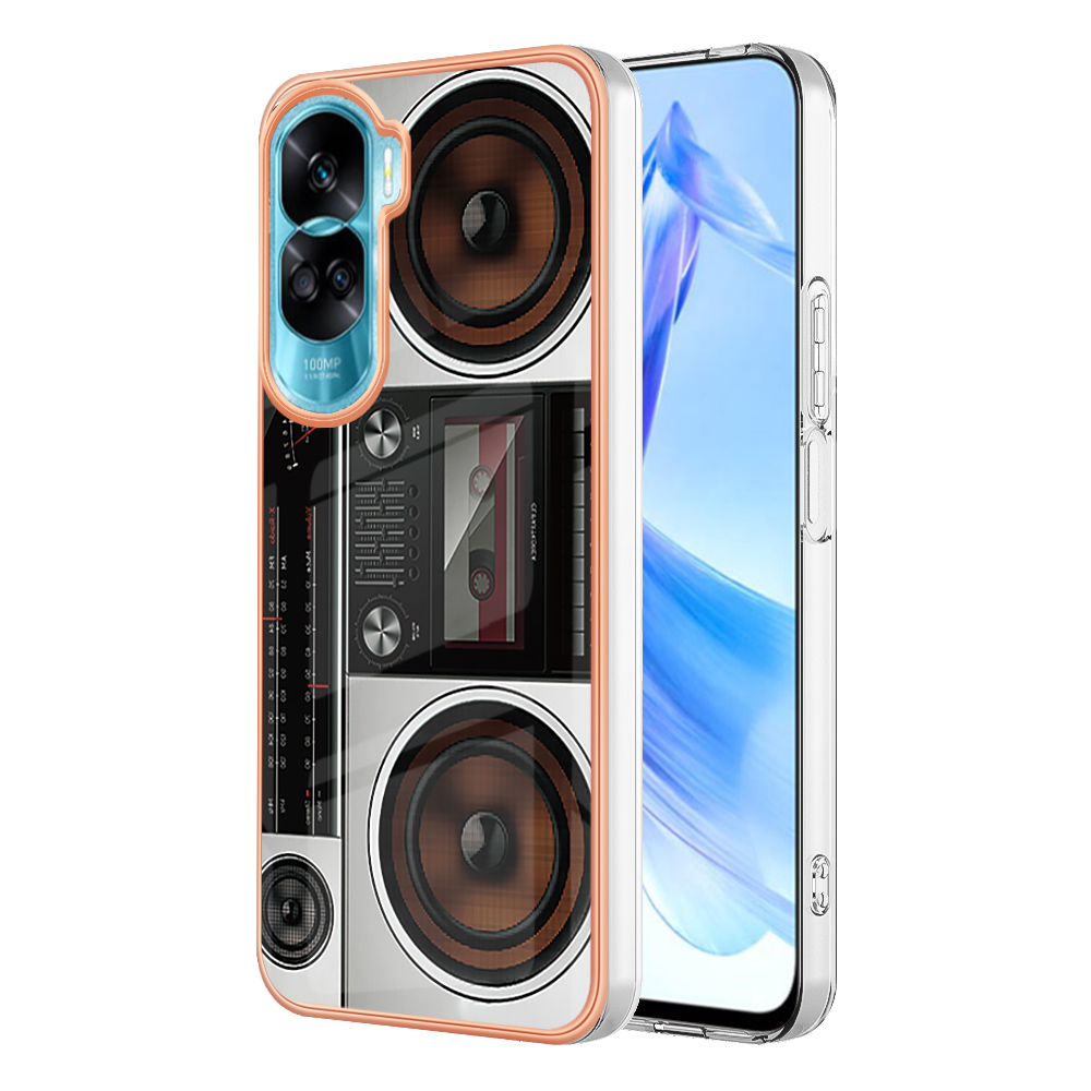 

YB IMD Series-19-stil D Für Honor 90 Lite 5G Anti-kratzer-elektroplating 2,0 mm Tpu-telefonhülle Imd-musterabdeckung - Radio, Honor 90 Lite 5G