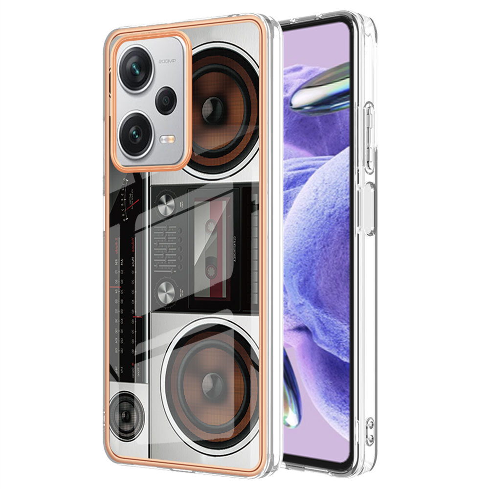

YB IMD Series-19-stil D Für Xiaomi Redmi Hinweis 12 Pro+ 5G Tpu-hülle 2,0 mm Imd-elektroplattenmuster-druck-druck-telefonabdeckung - Radio, Xiaomi Redmi Note 12 Pro+ 5G