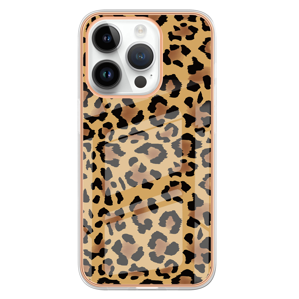 

YB IMD Series-19-stil D Für Iphone 13 Pro 6,1-zoll-elektroplieren Gegen Das Anti-kratzer-telefonfall 2,0 mm TPU Imd-musterabdeckung - Leopardendruck, iPhone 13 Pro