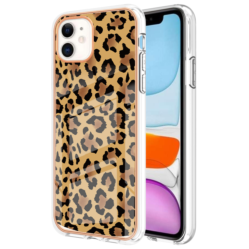 

YB IMD Series-19-stil D Für Iphone 11 Musterdruck Tpu-hülle Elektroplieren 2,0 mm Imd-telefonabdeckung - Leopard, iPhone 11