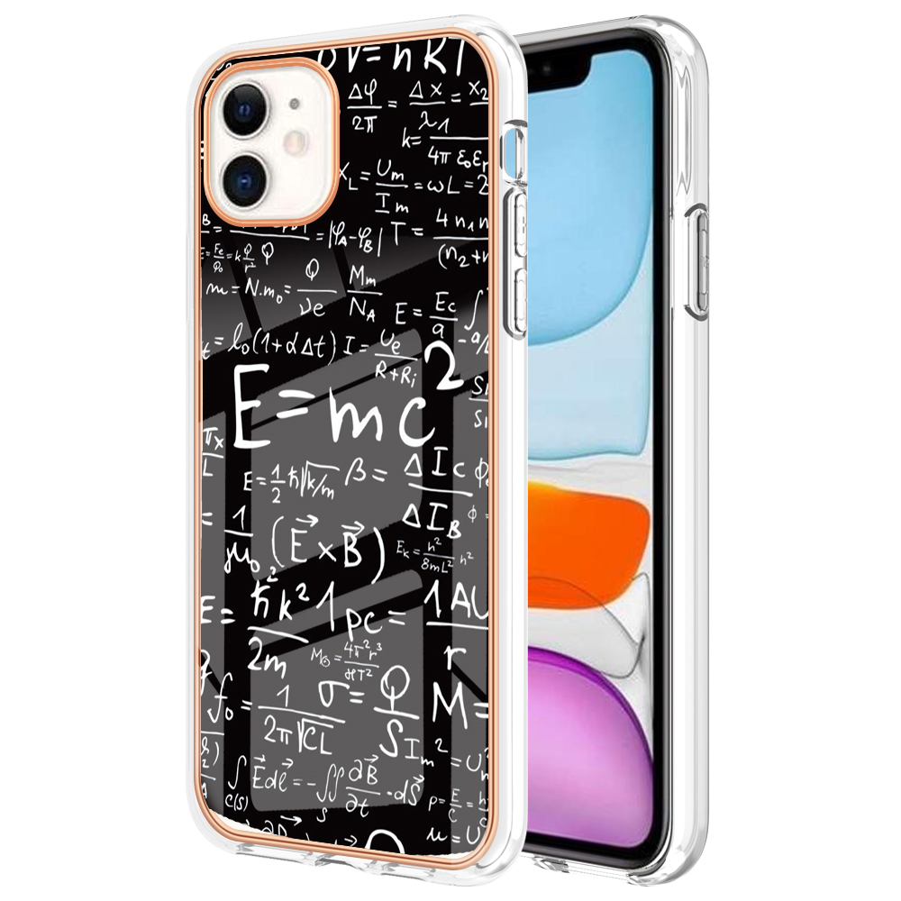 

YB IMD Series-19-stil D Für Iphone 11 Musterdruck Tpu-hülle Elektroplieren 2,0 mm Imd-telefonabdeckung - Gleichung, iPhone 11