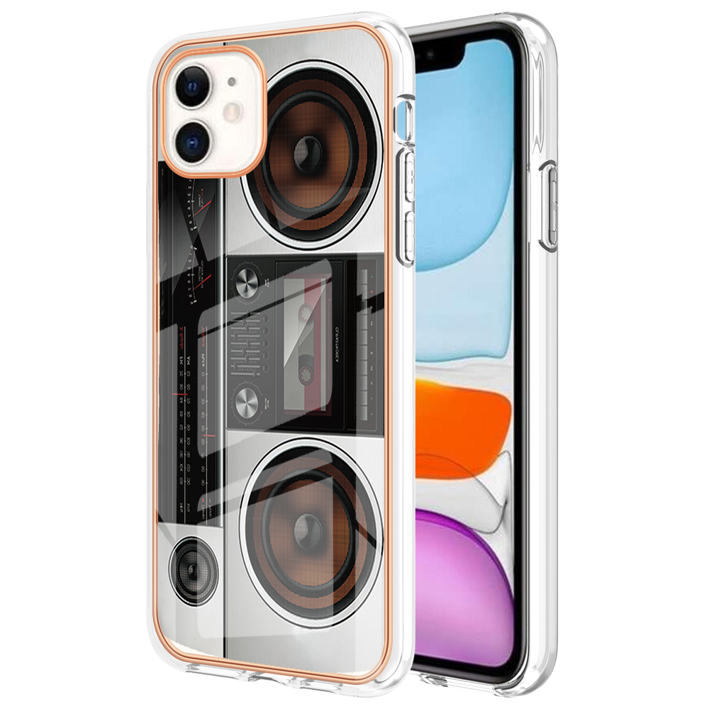 

YB IMD Series-19-stil D Für Iphone 11 Musterdruck Tpu-hülle Elektroplieren 2,0 mm Imd-telefonabdeckung - Radio, iPhone 11