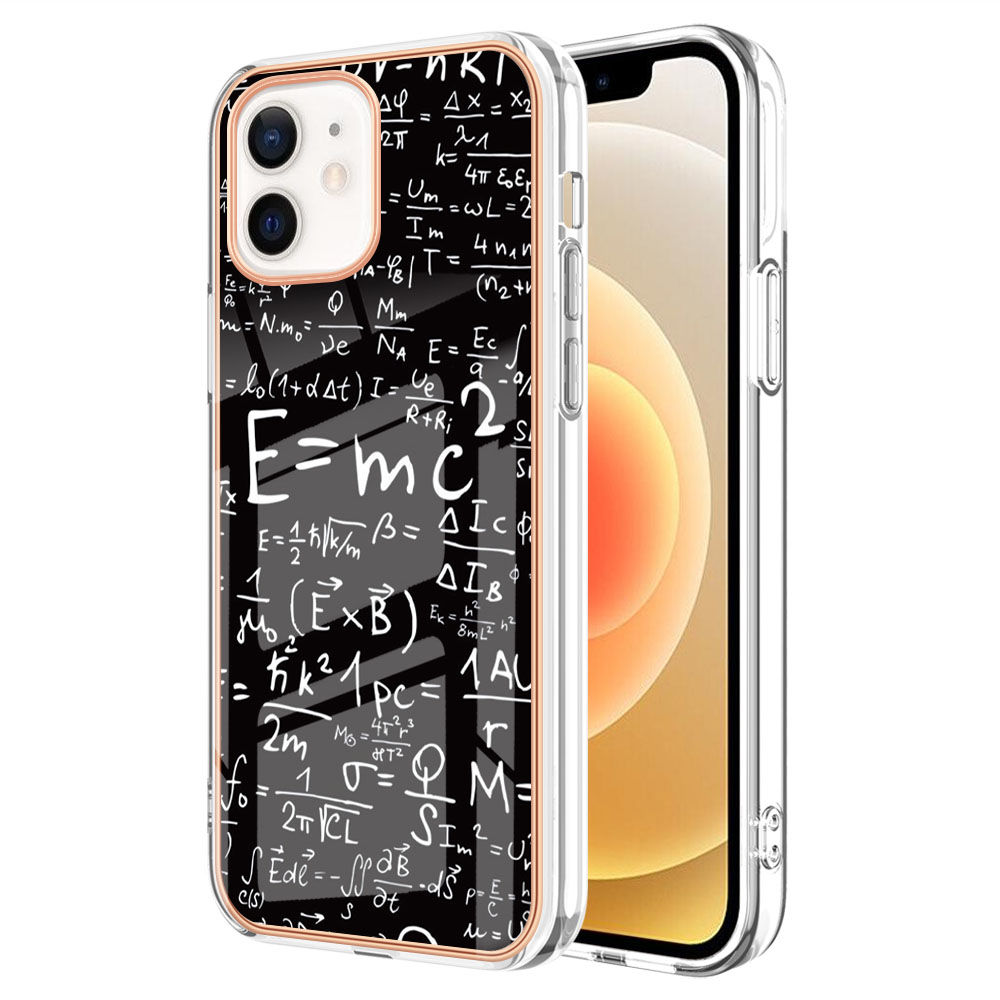 

YB IMD Series-19-stil D Für Iphone 12 / 12 Pro 2,0 mm Elektroplierendes Telefon -hülle -musterdruck IMD -tpu -abdeckung - Gleichung, iPhone 12