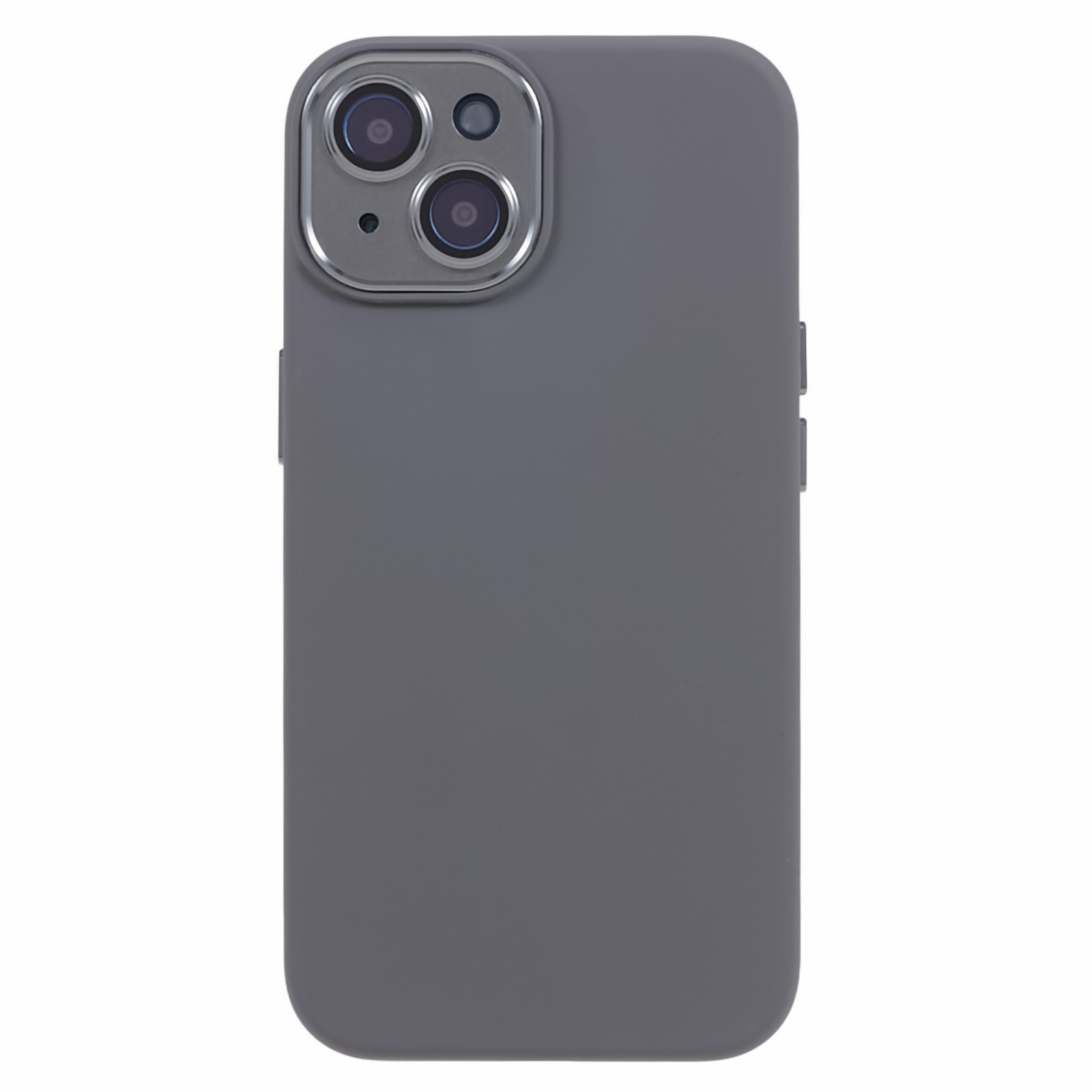 

Für Iphone 13 6,1 Zoll Flüssig Silikon+pc Anti-kratzer-telefonhülle Metall+temperierte Glaslinsenschutzabdeckung - Grau, iPhone 13
