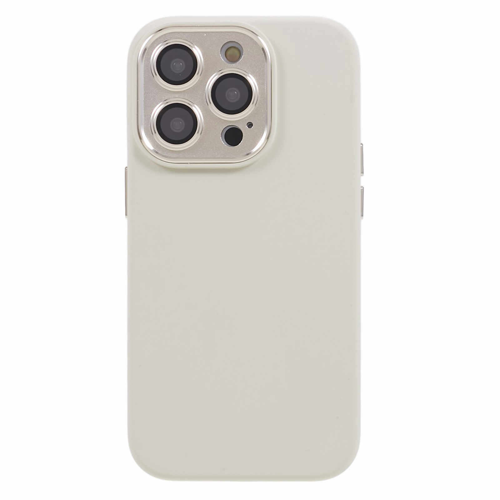 

Liquid Silicon+pc-telefonhülle Für Iphone 13 Pro Max 6,7 Zoll Metall+temperierte Glaslinsenschutz-anti-kratzer-abdeckung - Altweiß, iPhone 13 Pro Max