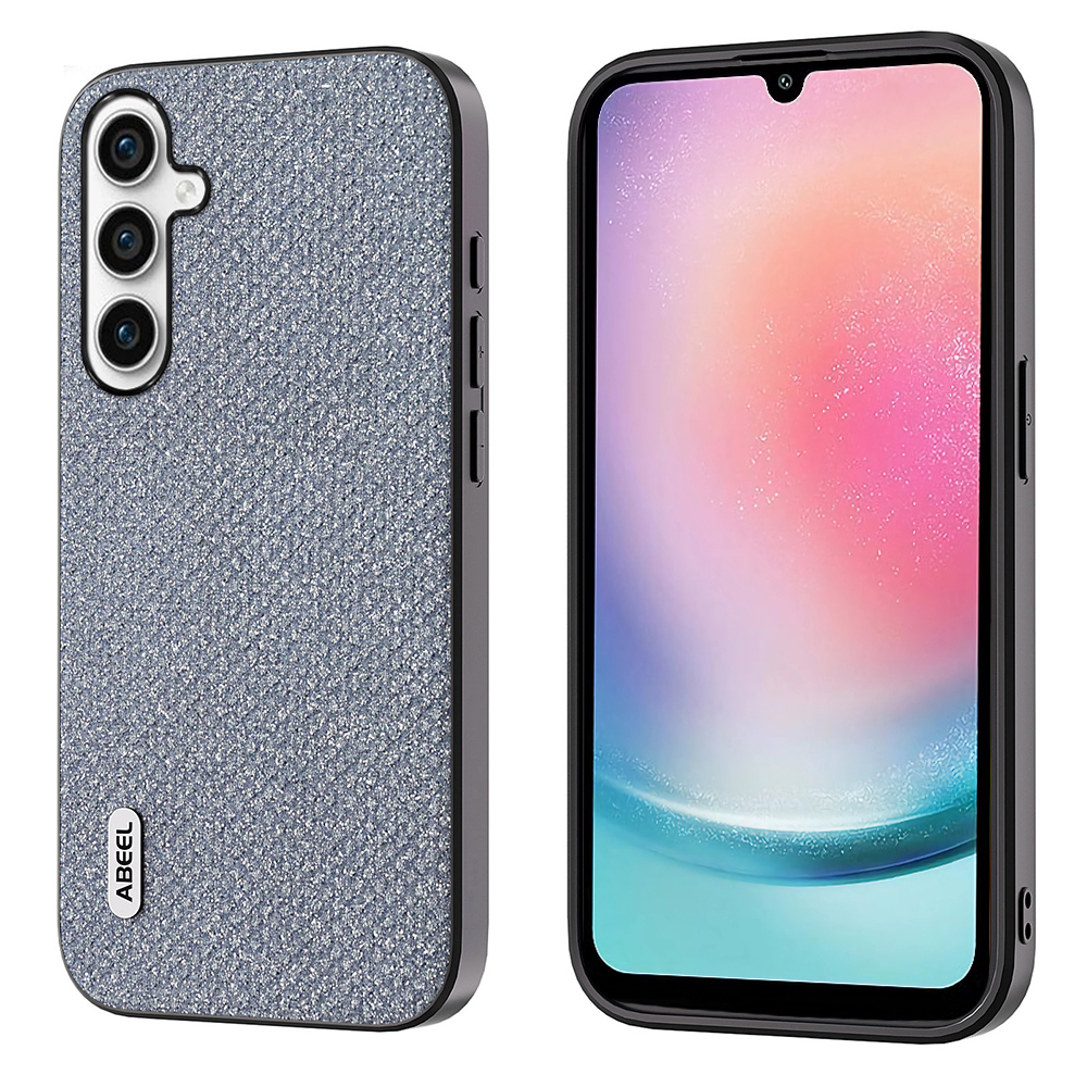 

ABEEL Für Samsung Galaxy A24 4G PU Leder+pc+tpu Bling Strass-textur Zurück-hülle Anti-fall-handy-telefonabdeckung - Grau, Galaxy A24 4G