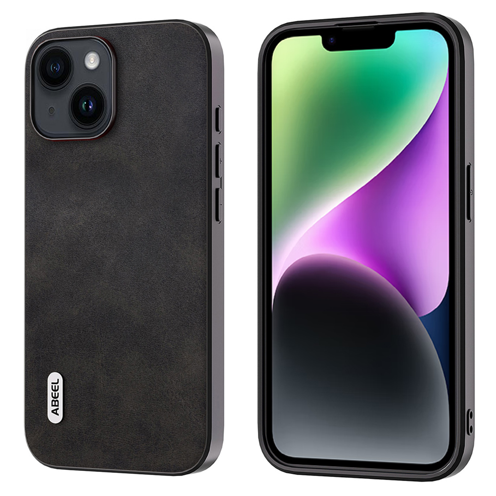 

Abeel Für Iphone 14 Plus Cowide Texture Phone Hülle PU -lederbeschichtete TPU+PC Schockdes Abdeckung - Schwarz, iPhone 14 Plus