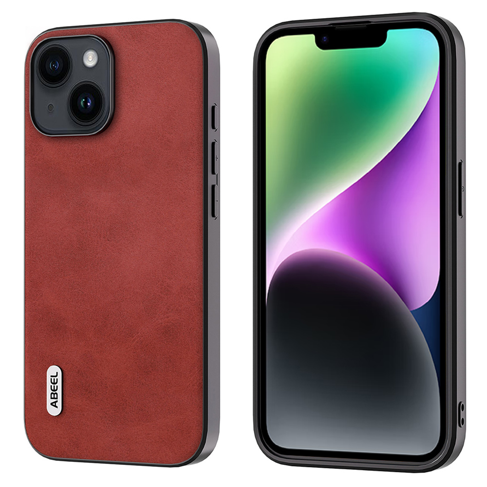 

Abeel Für Iphone 14 Plus Cowide Texture Phone Hülle PU -lederbeschichtete TPU+PC Schockdes Abdeckung - Rot, iPhone 14 Plus