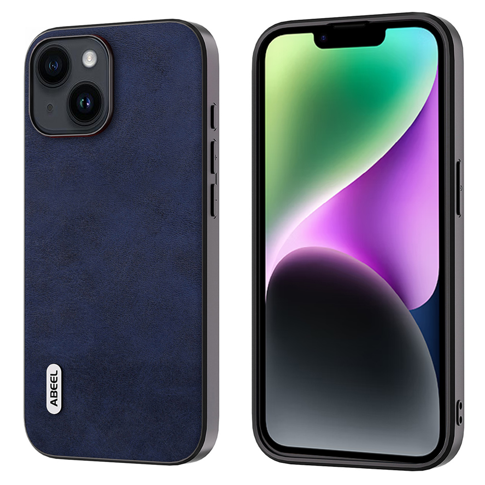 

Abeel Für Iphone 14 Plus Cowide Texture Phone Hülle PU -lederbeschichtete TPU+PC Schockdes Abdeckung - Blau, iPhone 14 Plus