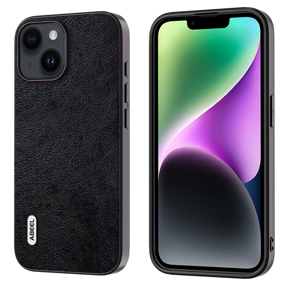 

Abeel Für Iphone 14 PU Leder+tpu-telefonabdeckung Anti-kratzer-mobilfunk-hülle Litchi Textur Shell - Schwarz, iPhone 14