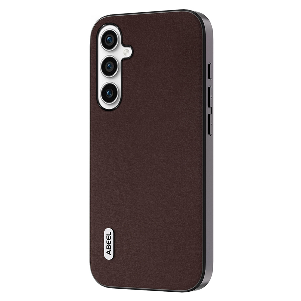 

ABEEL Für Samsung Galaxy A24 4G Echte Kuhleder+pc+tpu -hülle Nappa Textur Schutzhelfer - Kaffee, Galaxy A24 4G