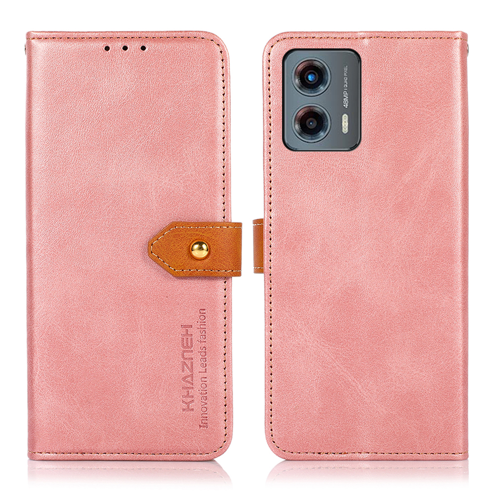 

Khazneh Für Motorola Moto G 5G (2023) Kuhspannwarenhändler PU -leder -hülle Halt Telefonabdeckung Brieftasche - Roségold, Motorola Moto G 5G (2023)
