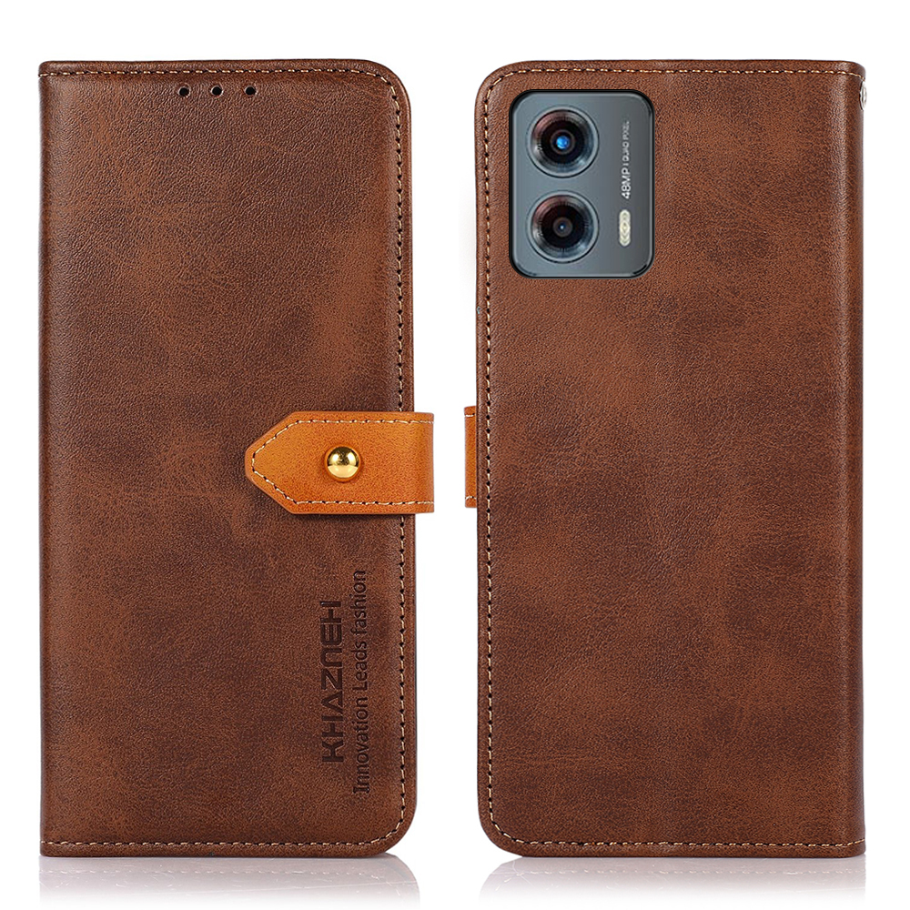 

Khazneh Für Motorola Moto G 5G (2023) Kuhspannwarenhändler PU -leder -hülle Halt Telefonabdeckung Brieftasche - Braun, Motorola Moto G 5G (2023)