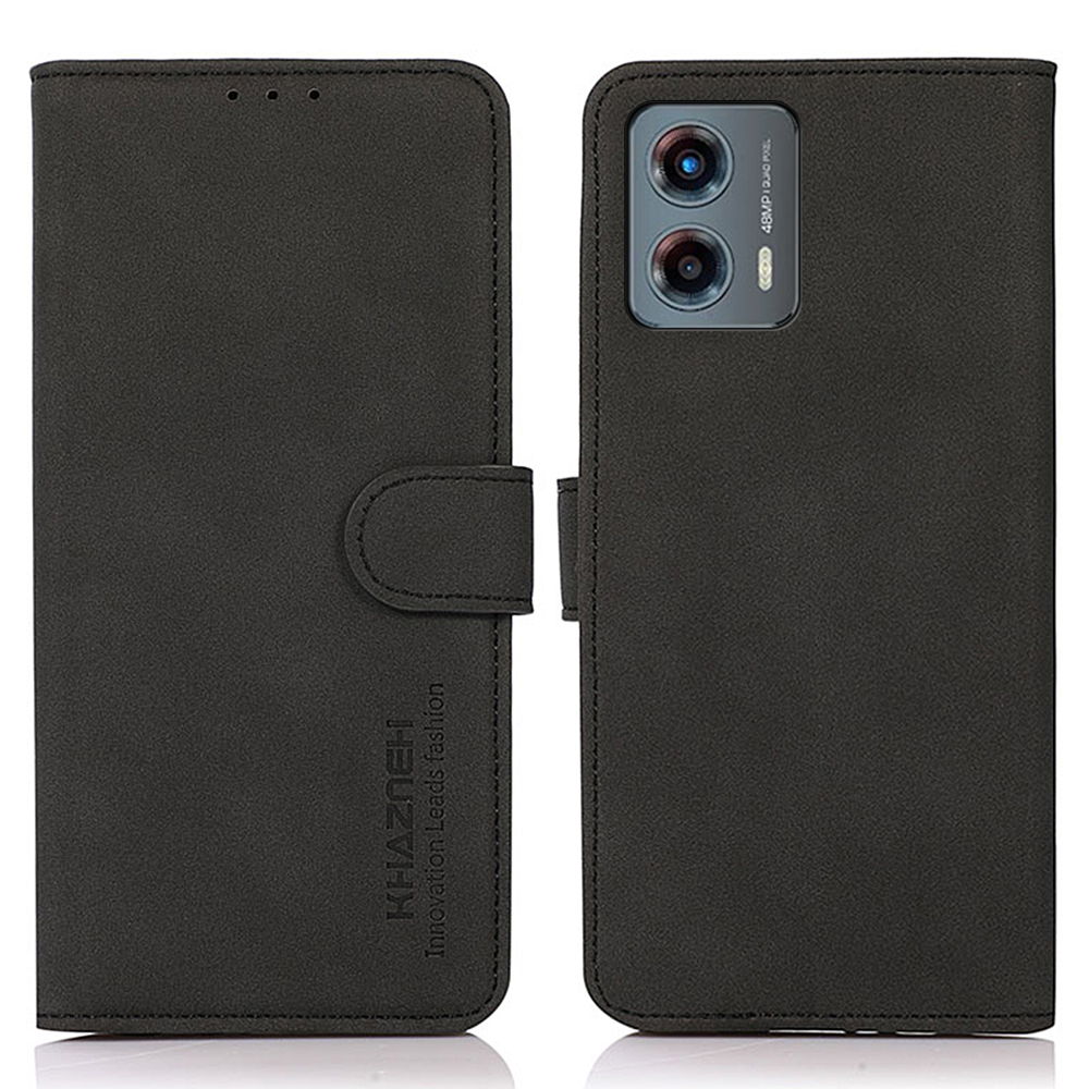 

Khazneh -smartphone -hülle Für Motorola Moto G 5G (2023), PU Leder Strukturiertes Brieftaschenstand Telefonabdeckung - Schwarz, Motorola Moto G 5G (2023)