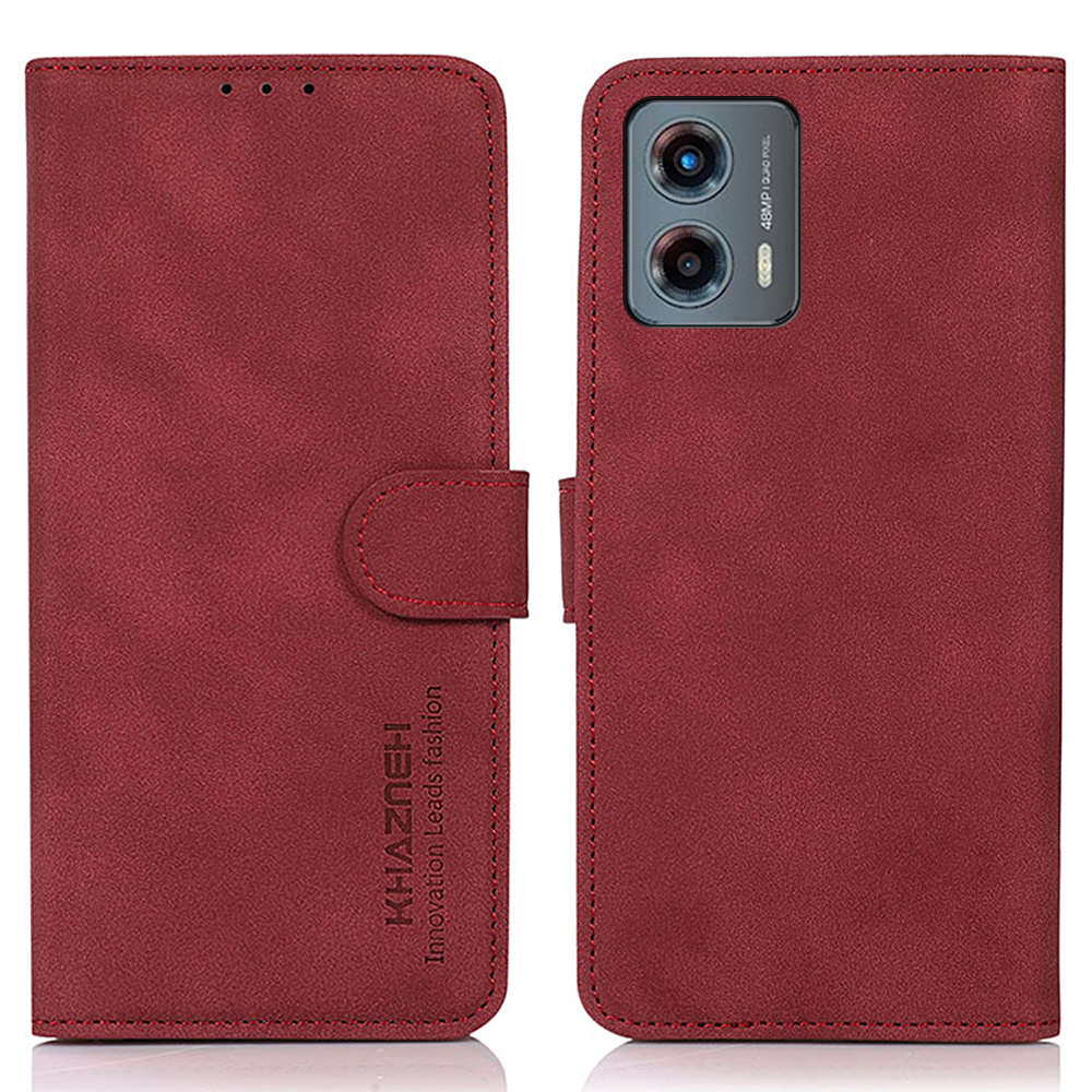 

Khazneh -smartphone -hülle Für Motorola Moto G 5G (2023), PU Leder Strukturiertes Brieftaschenstand Telefonabdeckung - Rot, Motorola Moto G 5G (2023)