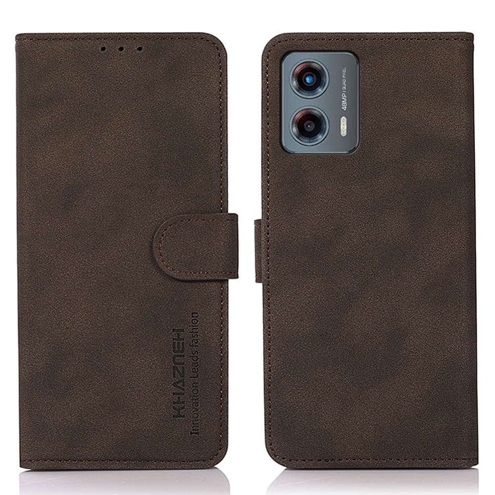 

Khazneh -smartphone -hülle Für Motorola Moto G 5G (2023), PU Leder Strukturiertes Brieftaschenstand Telefonabdeckung - Braun, Motorola Moto G 5G (2023)