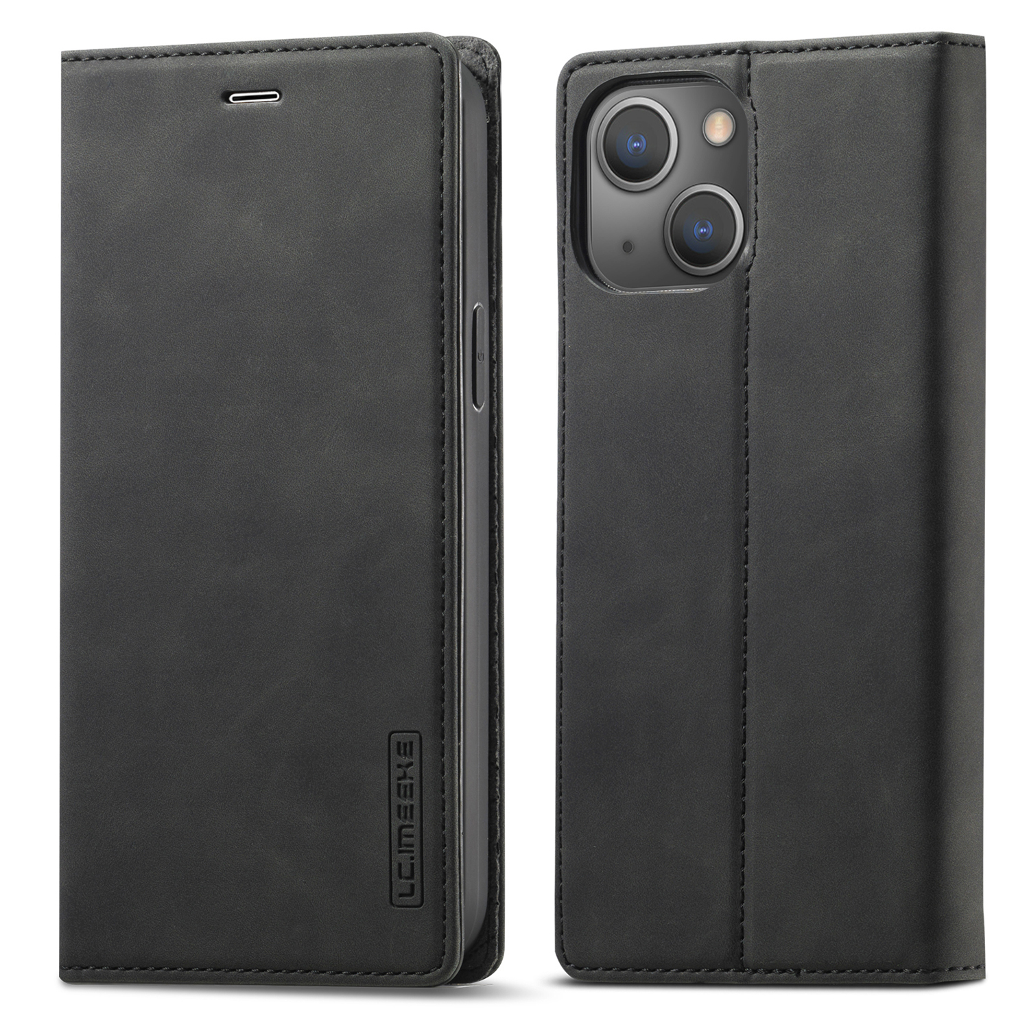 

Lc. Imeeke -mobiltelefonkoffer Für Iphone 15 Plus, Stand Wallet Magnetic Close Mikrofaser -leder -telefonabdeckung - Schwarz, iPhone 15 Plus