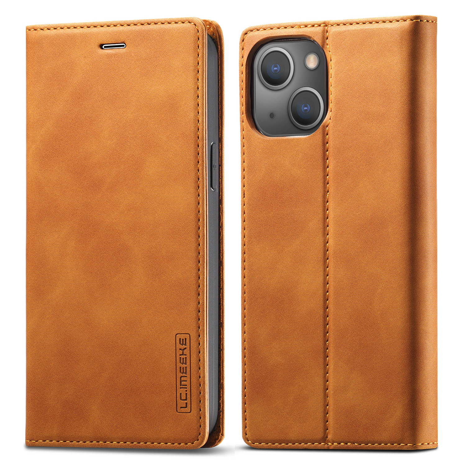 

Lc. Imeeke -mobiltelefonkoffer Für Iphone 15 Plus, Stand Wallet Magnetic Close Mikrofaser -leder -telefonabdeckung - Braun, iPhone 15 Plus