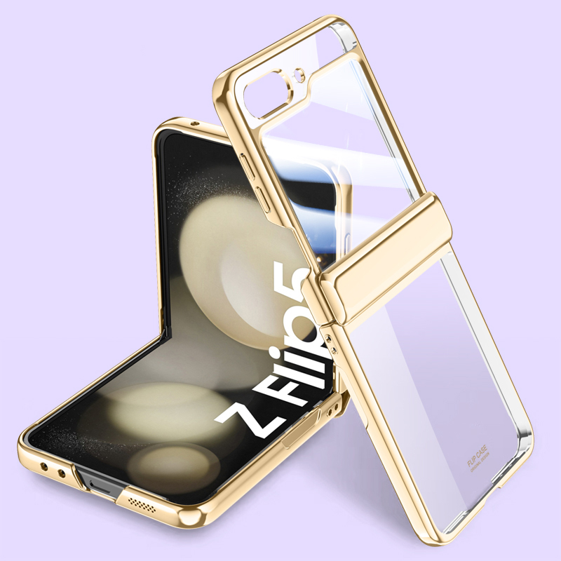 

Für Samsung Galaxy Z Flip5 5G Scharnierschutz Clear Clear Hartpc - Gold, Galaxy Z Flip5 5G