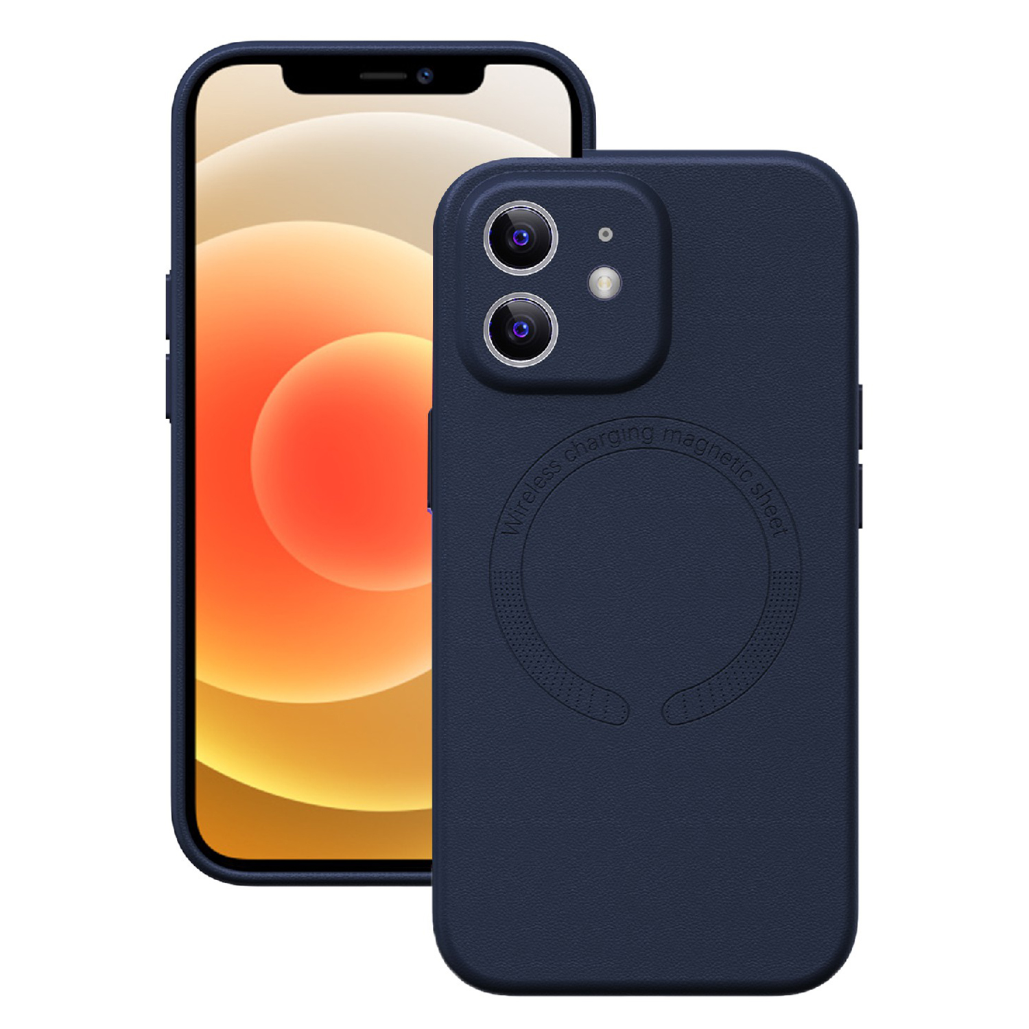 

Für Iphone 12 Anti-drogen-telefonabdeckung Kompatibel Mit Magsafe Pu-leder-pc-rückhülle - Blau, iPhone 12