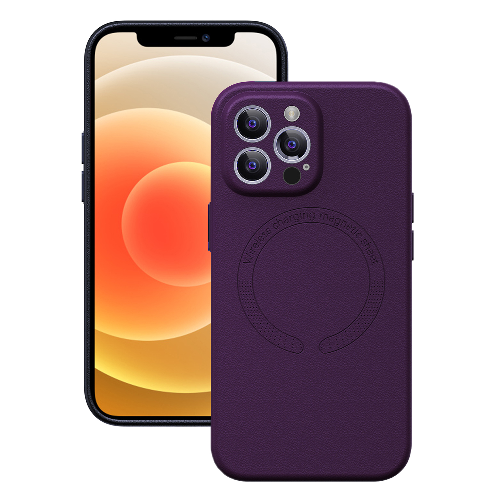

Telefonabdeckung Für Iphone 12 Pro Max 6,7 Zoll Anti-fall-fall Pu-leder-pc-backfall Mit Magsafe Kompatibel - Lila, iPhone 12 Pro Max
