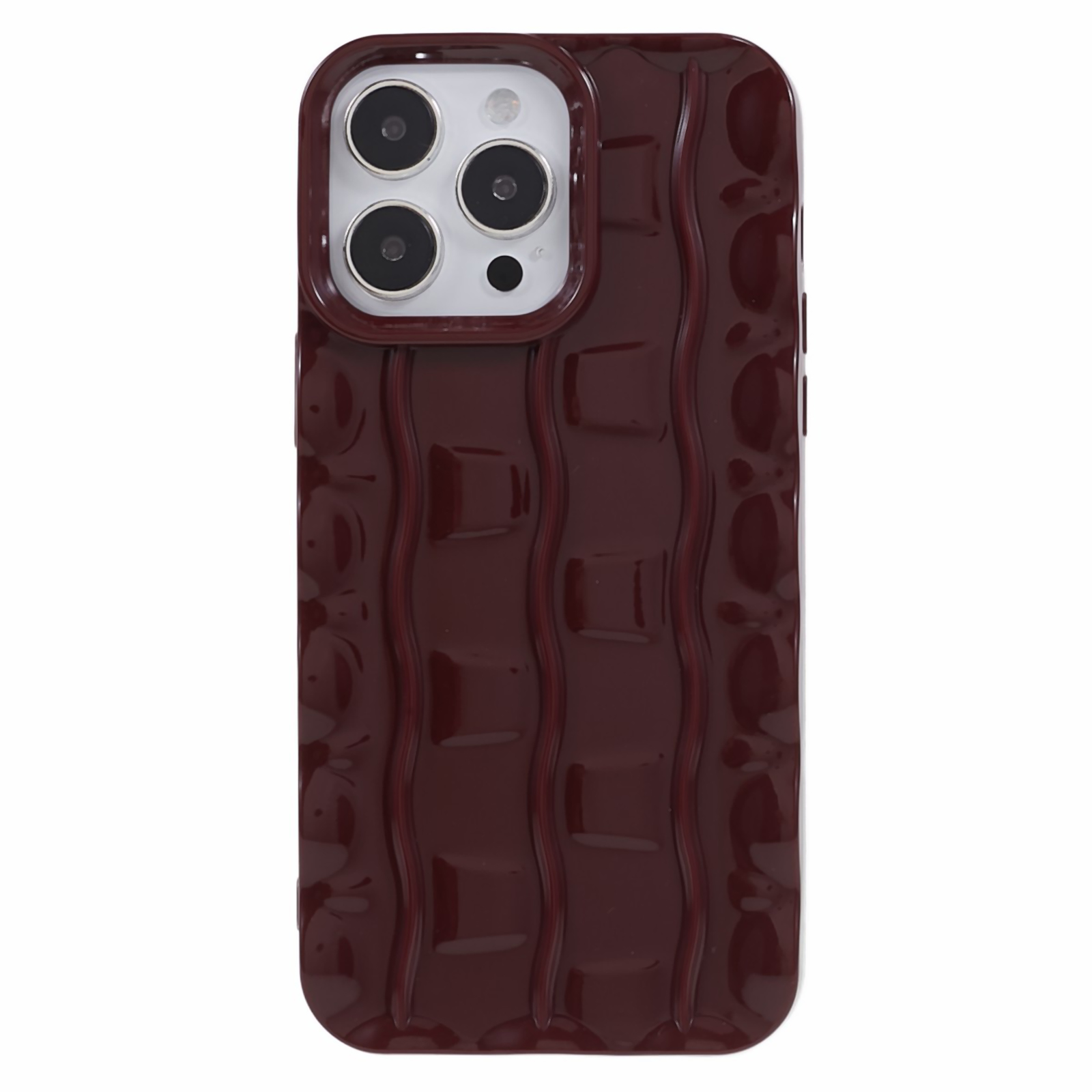 

Für Das Iphone 14 Pro Max Soft TPU Schockdcover Abdeckung 3d-streifen Anti-schlupf-schutzhülle - Purpurrot, iPhone 14 Pro Max