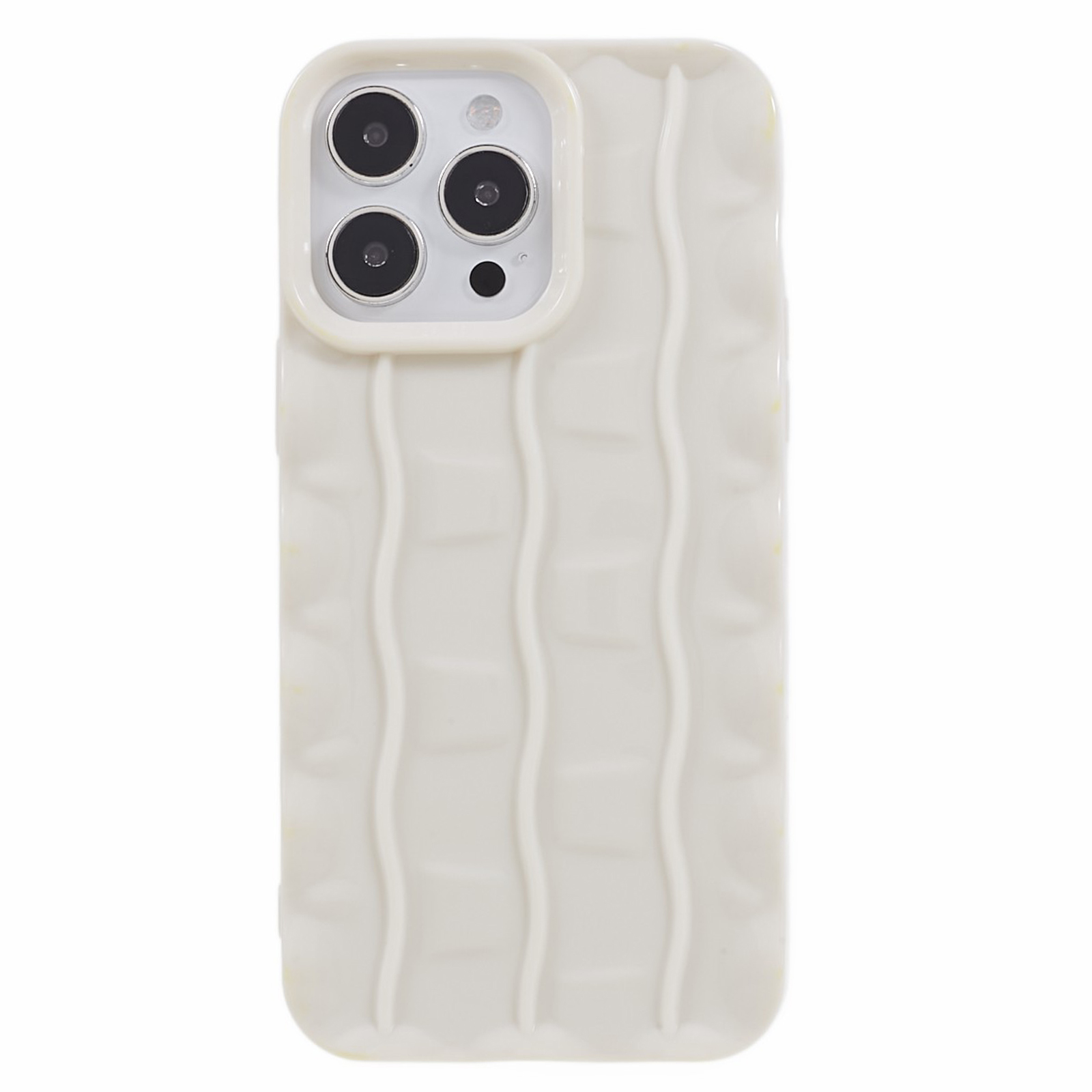 

Für Das Iphone 13 Pro Max Verstärkte Ecke Tpu-hülle 3d-streifen Muster Anti-schlupf-telefonabdeckung - Weiss, iPhone 13 Pro Max