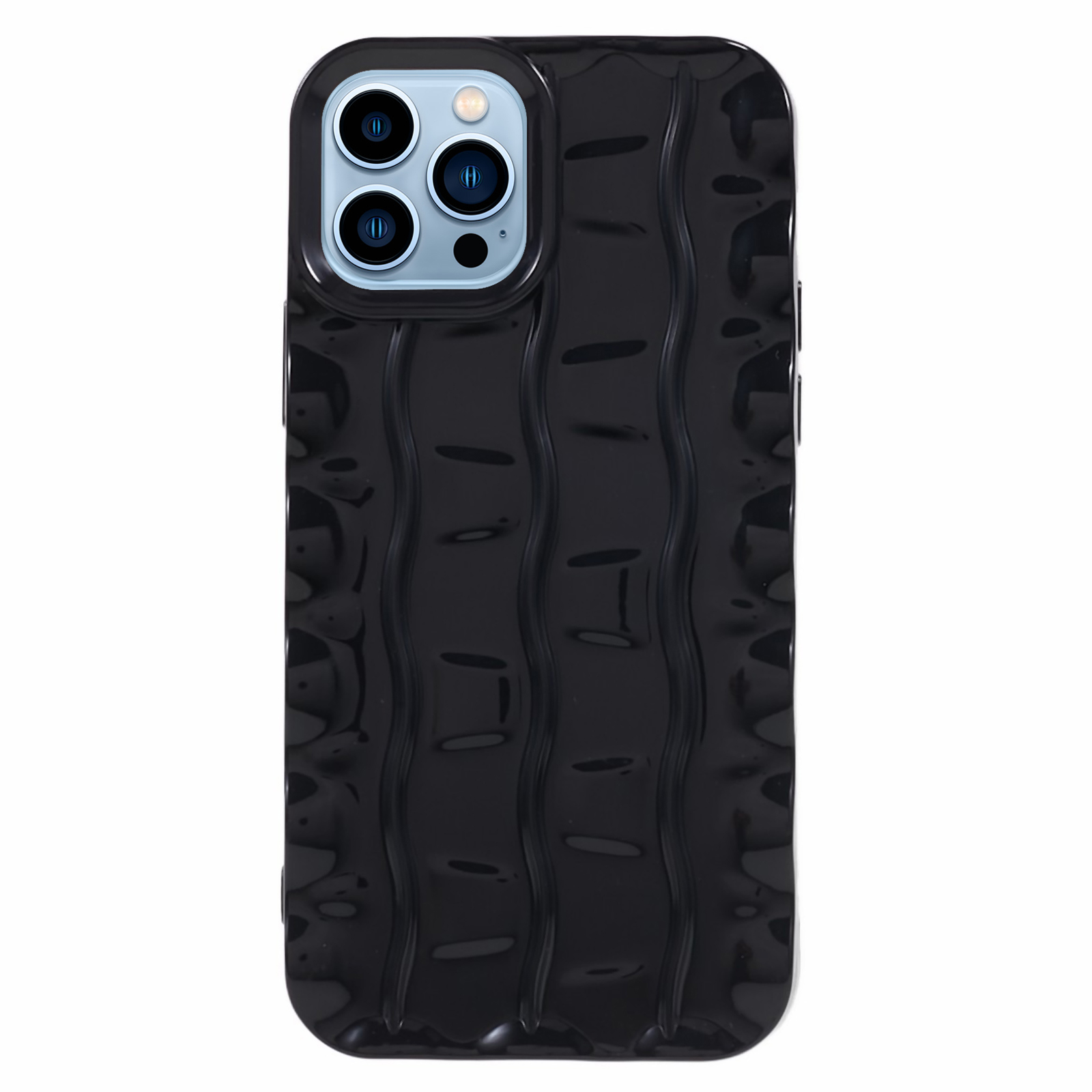 

Für Iphone 12 Pro Max Tpu-telefonhülle 3d-streifenmuster Anti-kratzer-abdeckung - Schwarz, iPhone 12 Pro Max