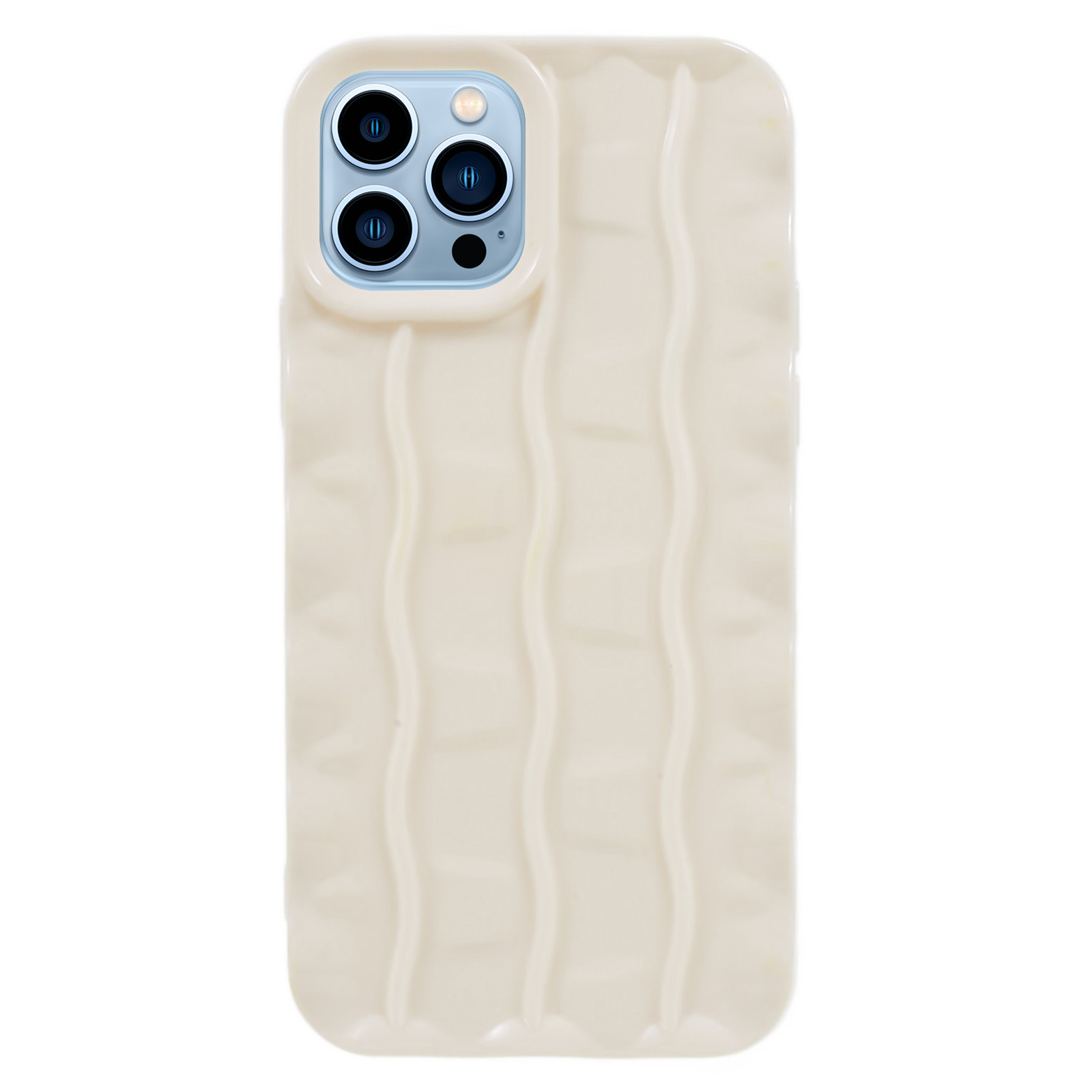 

Für Iphone 12 / 12 Pro Phone Case Soft TPU 3D Striped Muster Design Anti-drop-abdeckung - Weiss, iPhone 12