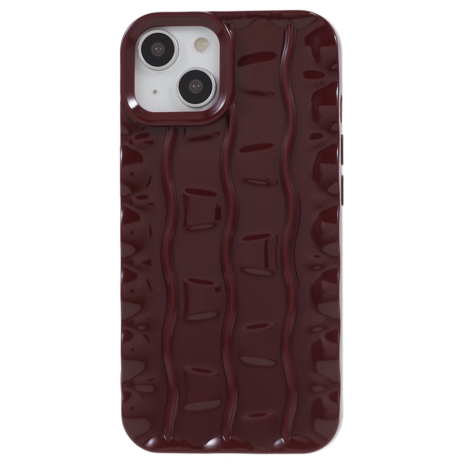 

Für Das Iphone 13 Soft TPU Schocksicheres Schutzhülle 3D Gestreiftes Muster Anti-schlupf-rücken-rücken-telefonabdeckung - Rot, iPhone 13