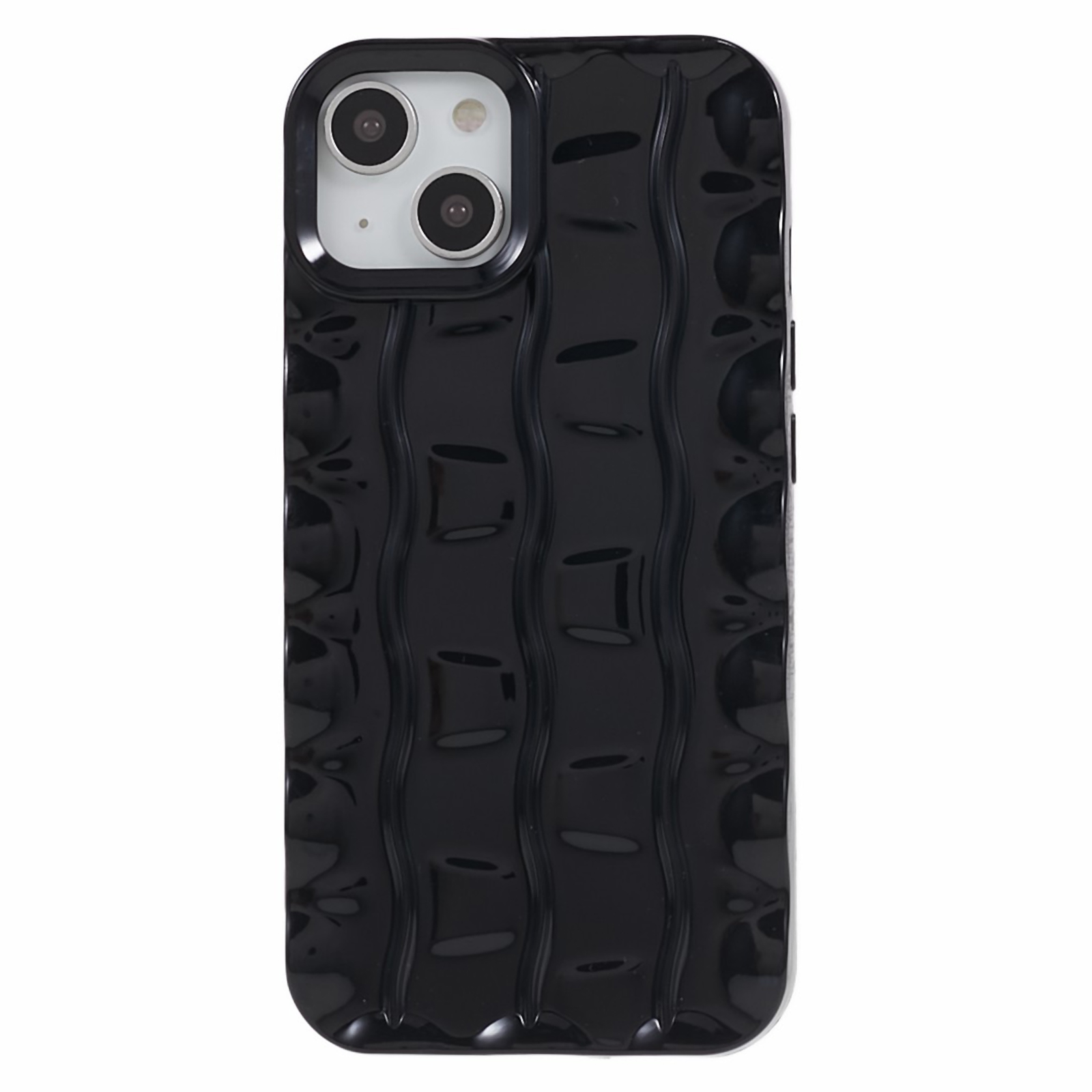 

Für Das Iphone 13 Soft TPU Schocksicheres Schutzhülle 3D Gestreiftes Muster Anti-schlupf-rücken-rücken-telefonabdeckung - Schwarz, iPhone 13