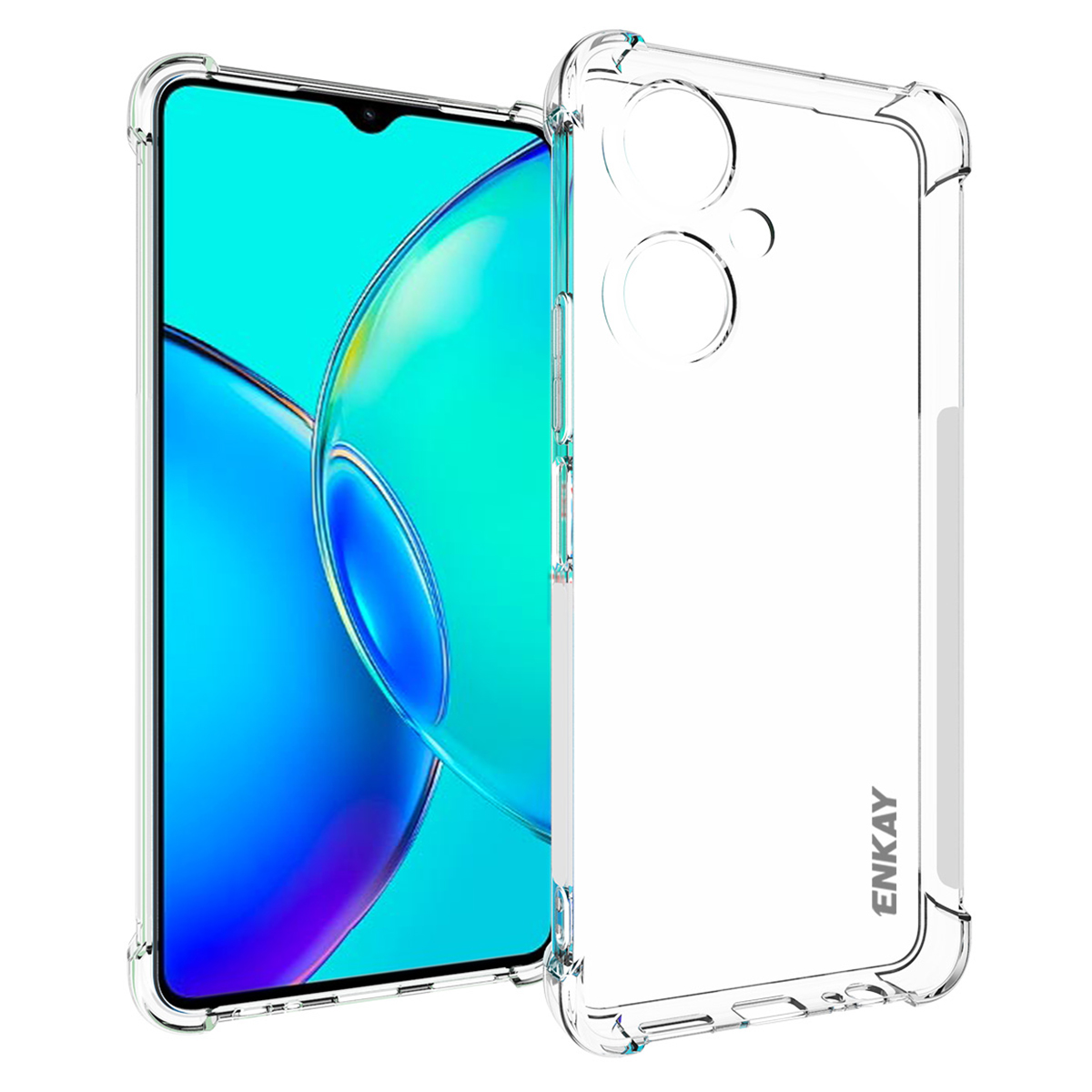 

Enkay Hut Prince Für Vivo Y35+ Vier-eorer-schutzhülle Clear TPU Anti-schlupf-streifenkante Telefonabdeckung, vivo Y35+ 5G
