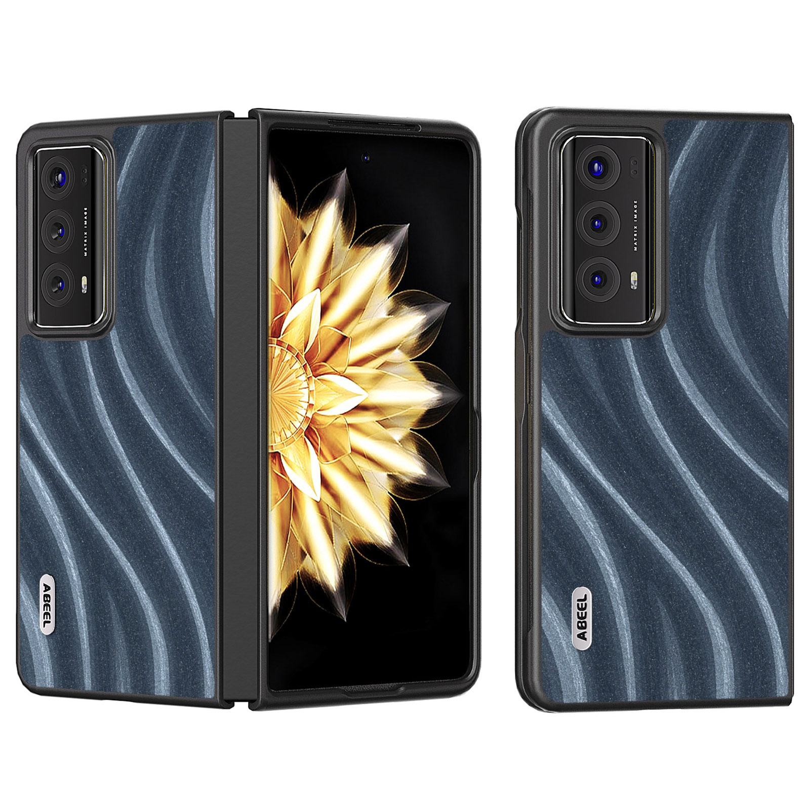 

Abeel Milky Way -serie Für Ehrenmagie V2 5G Telefonhülle PU Leder Beschichtetes PC -schutzfalteabdeckung - Blau, Honor Magic V2 5G