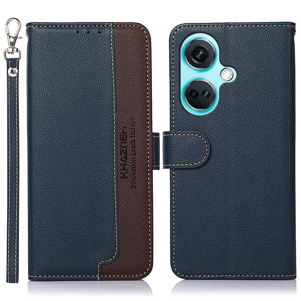 

Khazneh Für OnePlus Nord CE 3 5G RFID Blockierende PU -leder -brieftaschenabdeckung Litchi Textur Telefonhülle - Blau, OnePlus Nord CE3 5G