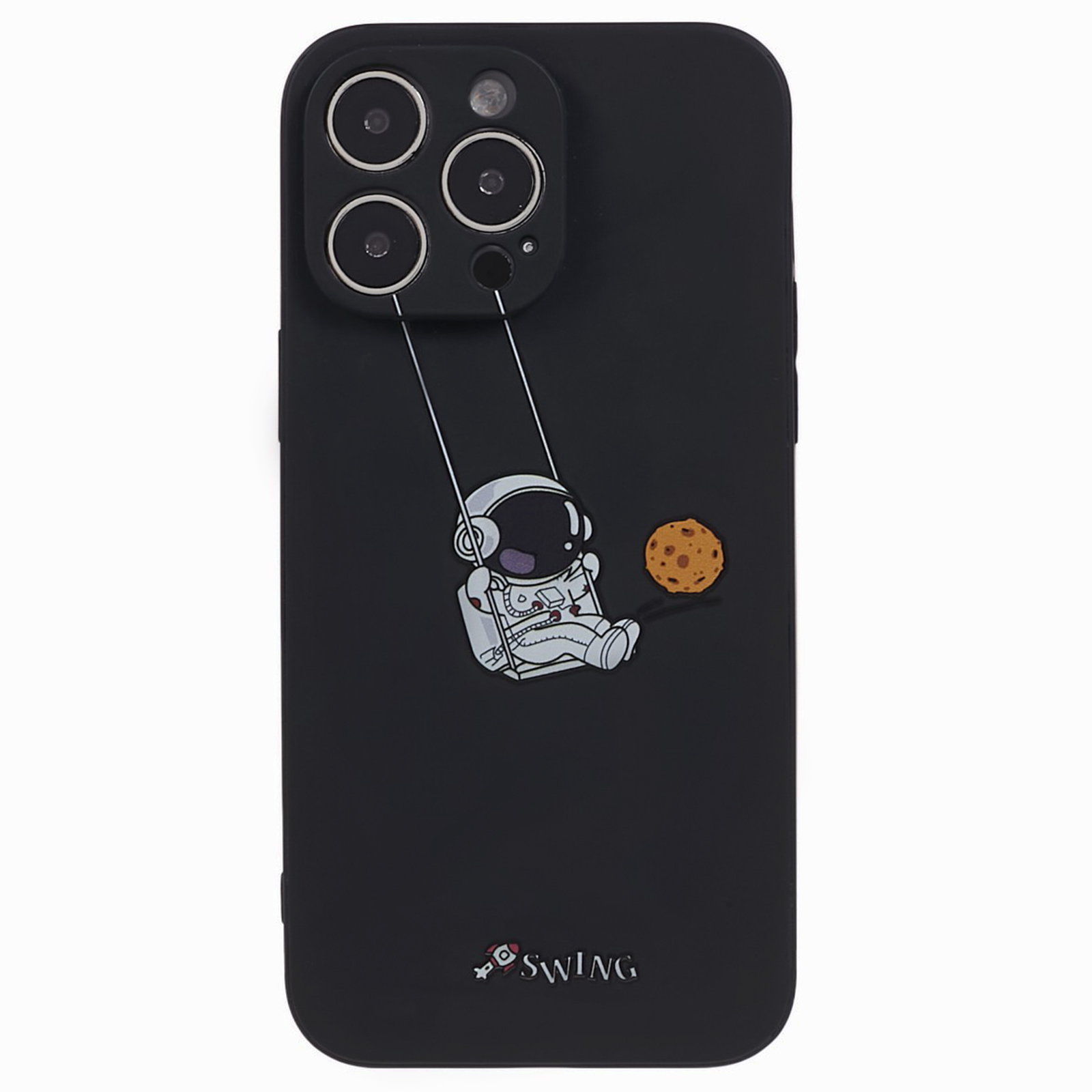 

Für Das Iphone 14 Pro Soft TPU Phone Case Personalisierte Astronaut -muster Gedrucktes Abdeckung - Swing Astronaut / Schwarz, iPhone 14 Pro