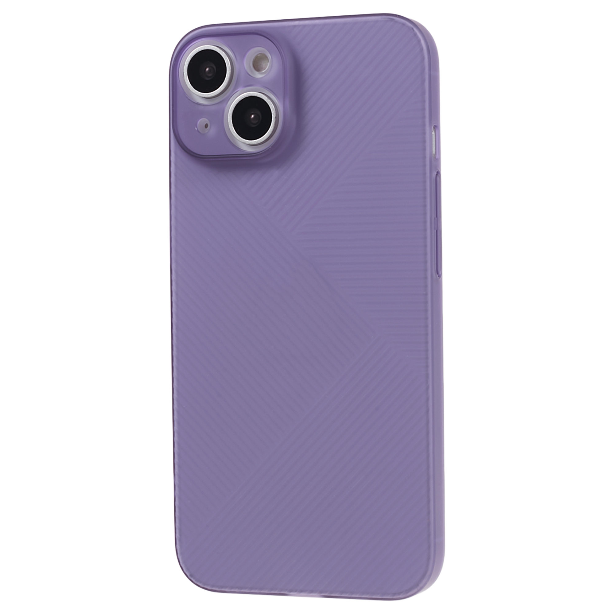 

Für Iphone 15 Plus Anti-rutsch-streifen Textur Transucent Hard PC Phone Hülle Zurück-deckung - Lila, iPhone 15 Plus