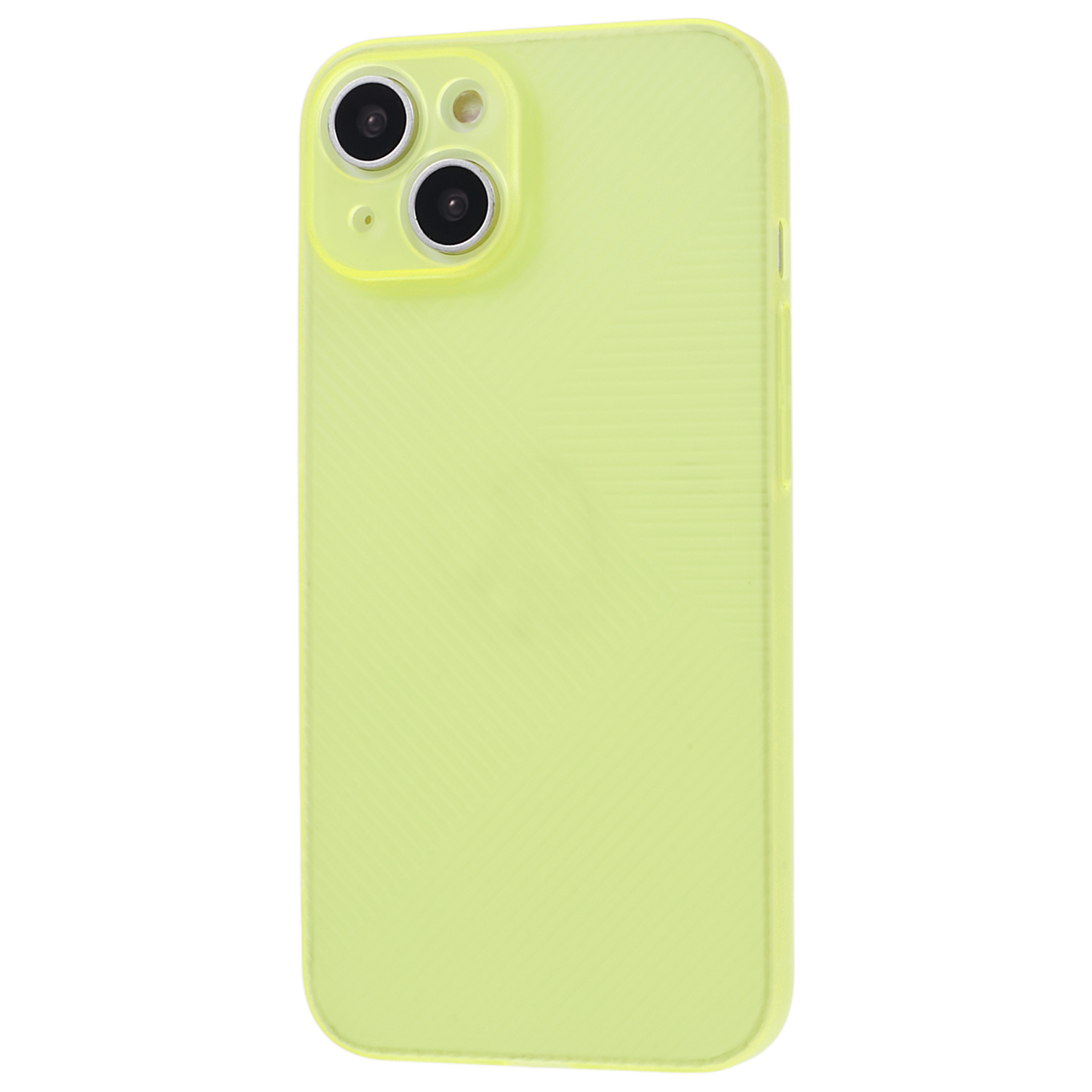 

Für Iphone 15 Plus Anti-rutsch-streifen Textur Transucent Hard PC Phone Hülle Zurück-deckung - Gelb, iPhone 15 Plus